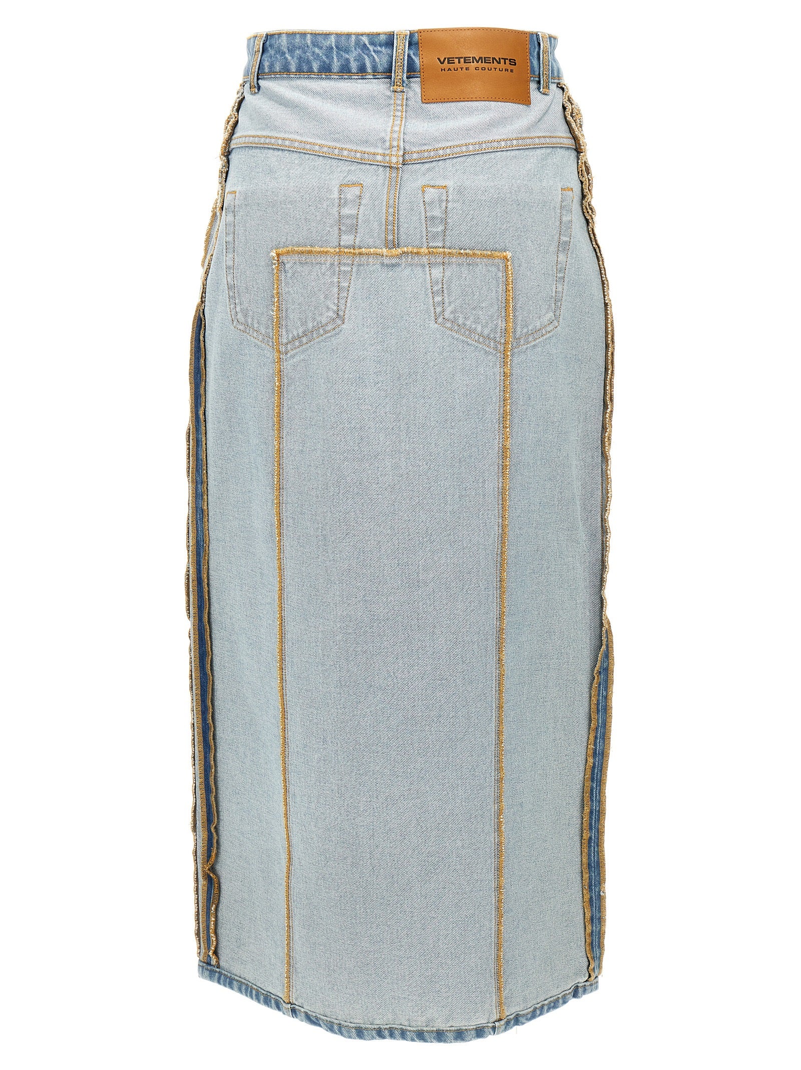 Blue Cotton Mini Skirt