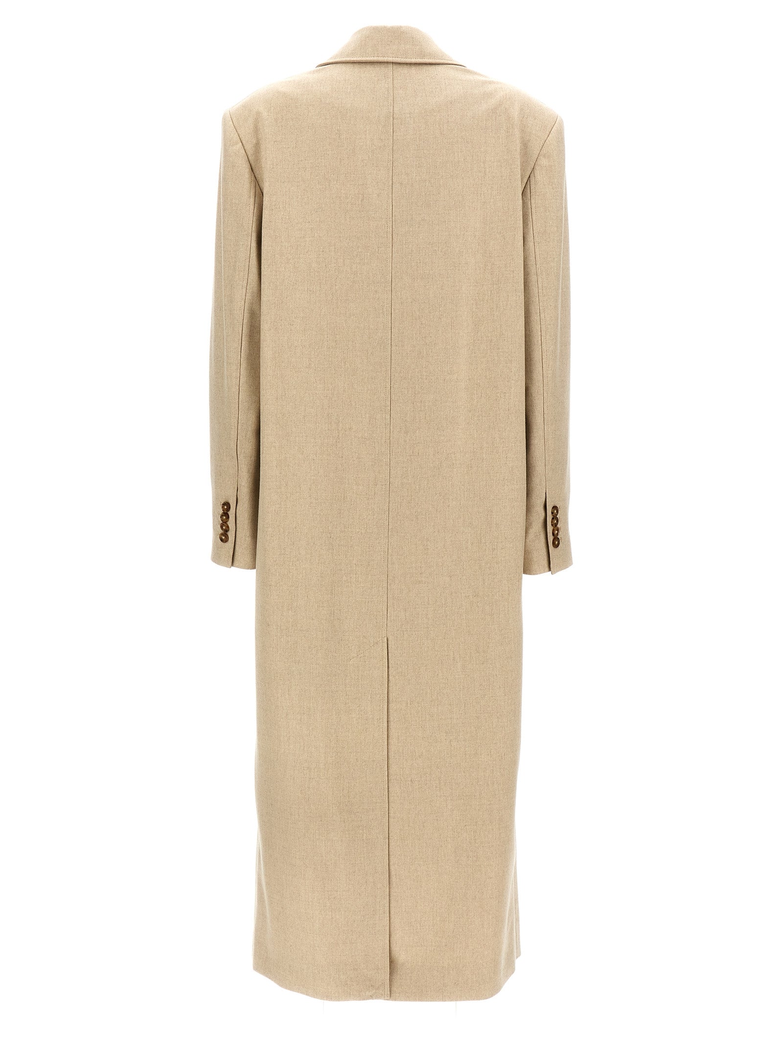 Beige Virgin Wool Coat