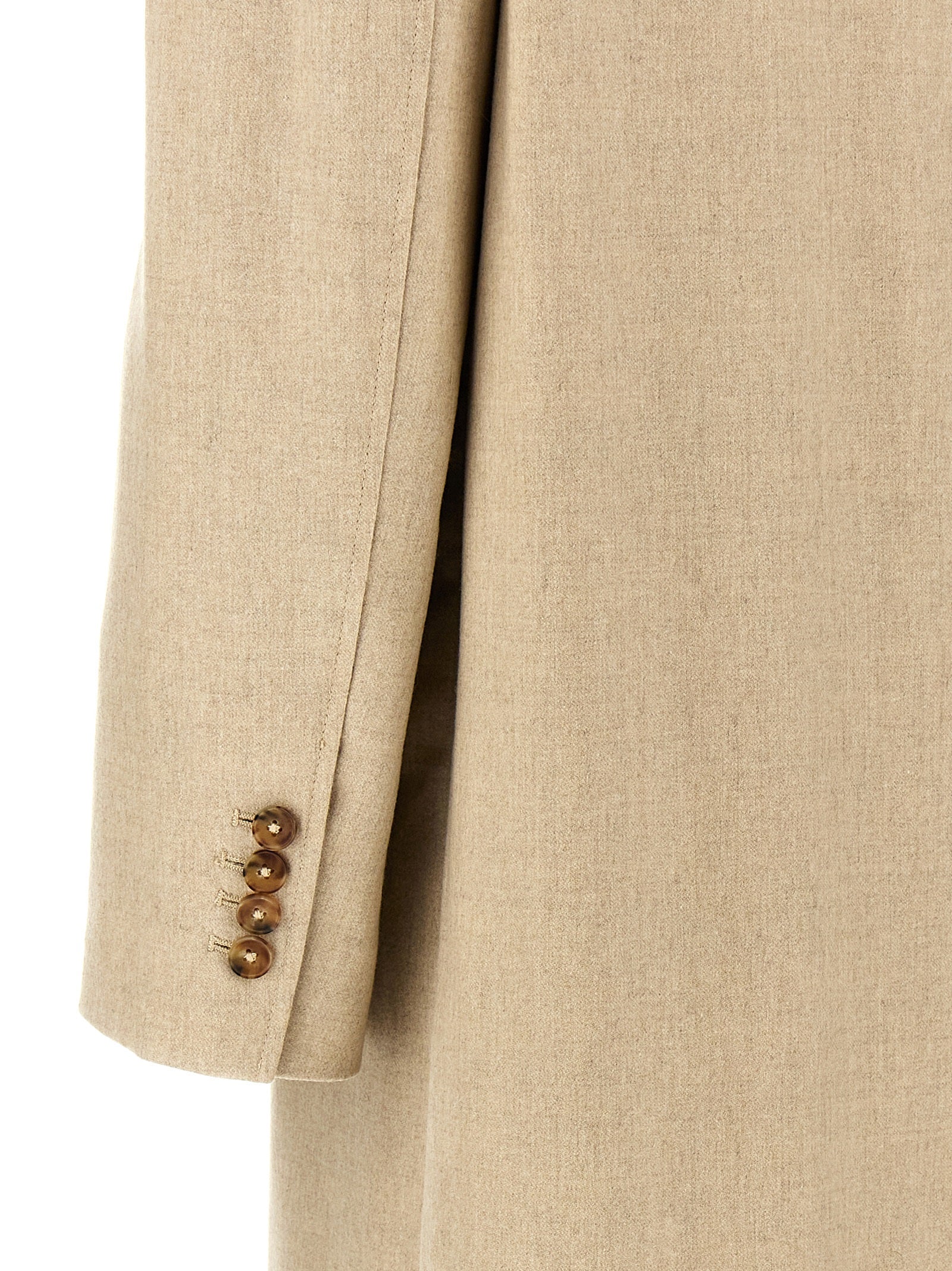 Beige Virgin Wool Coat
