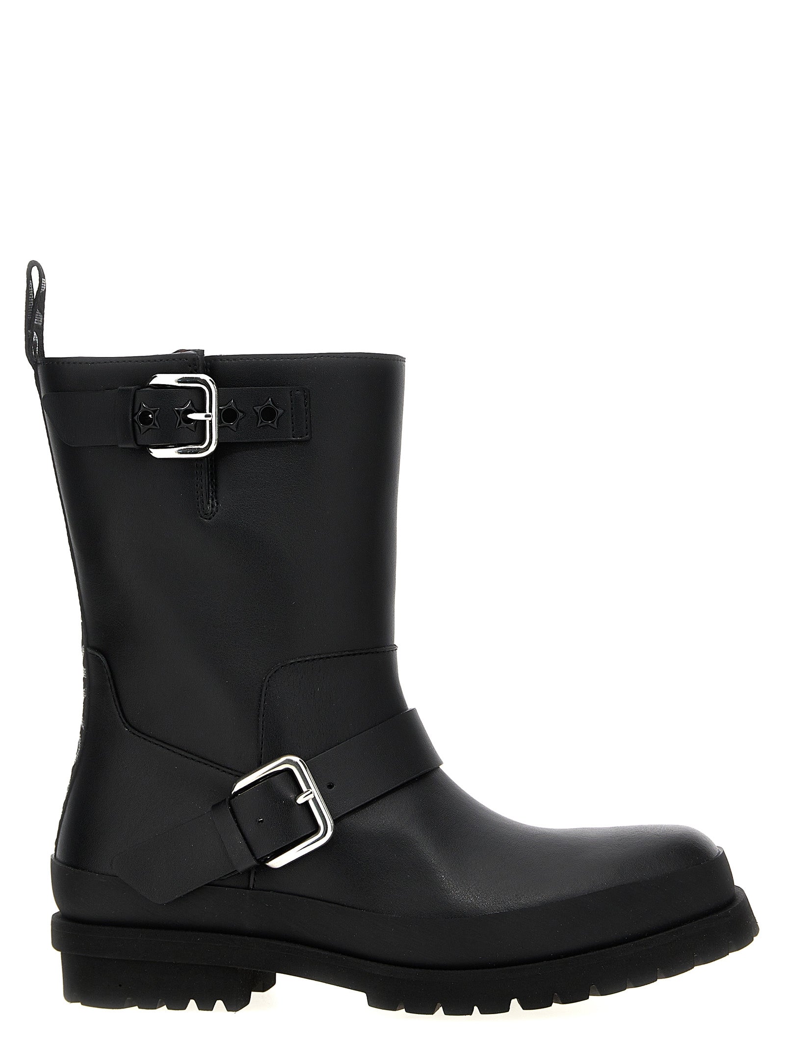 Black Polyester Ankle Boots