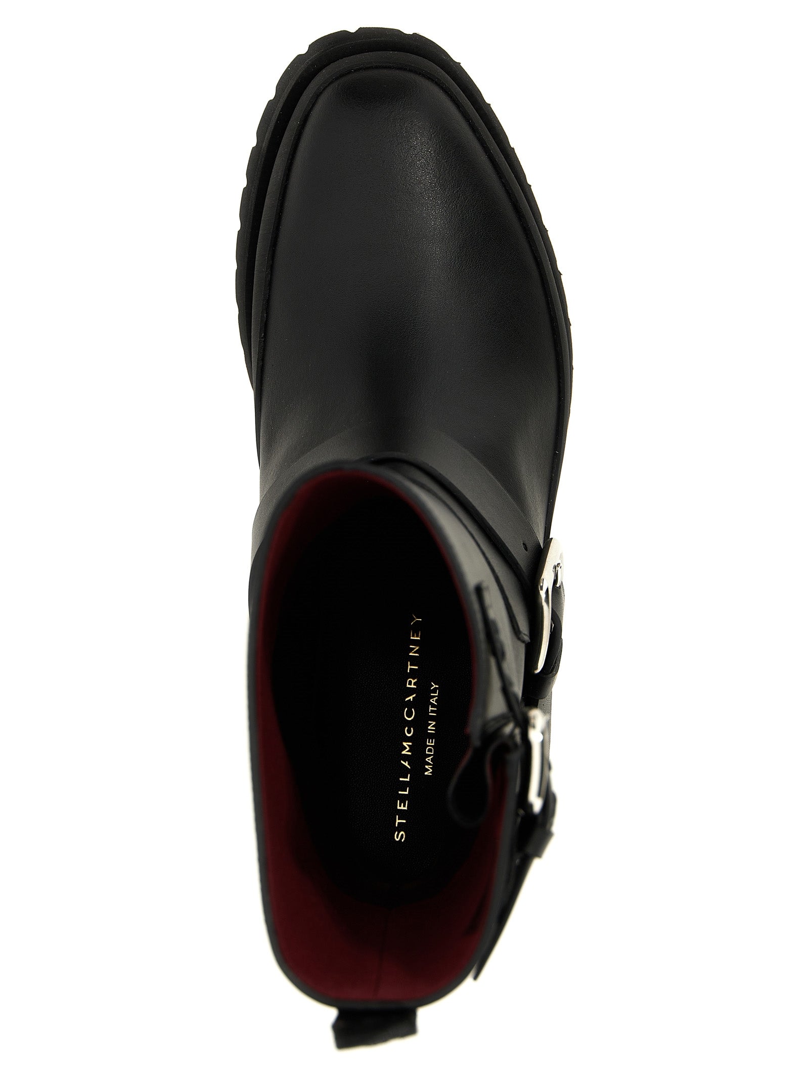 Black Polyester Ankle Boots