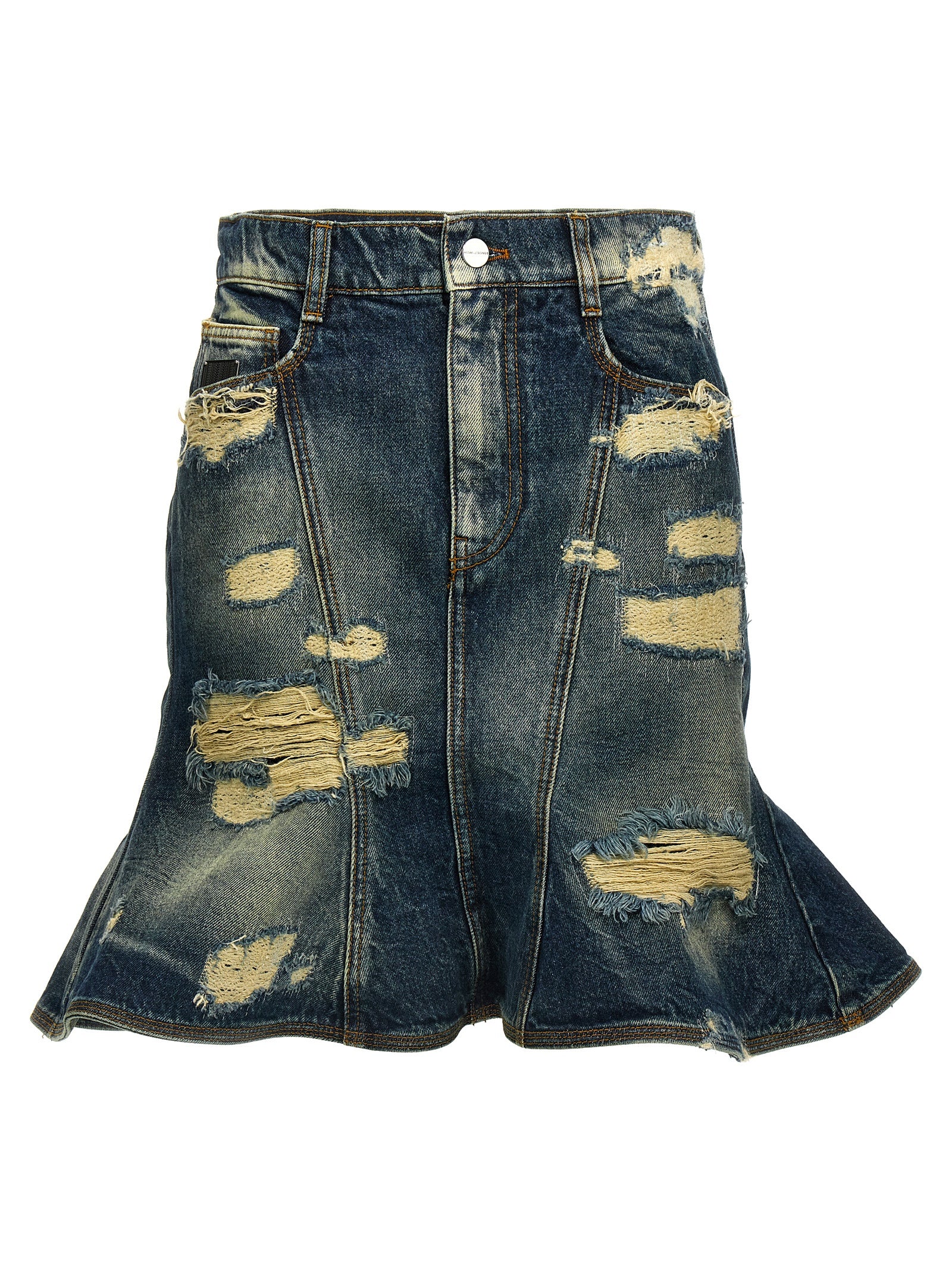 Blue Cotton Long Skirt