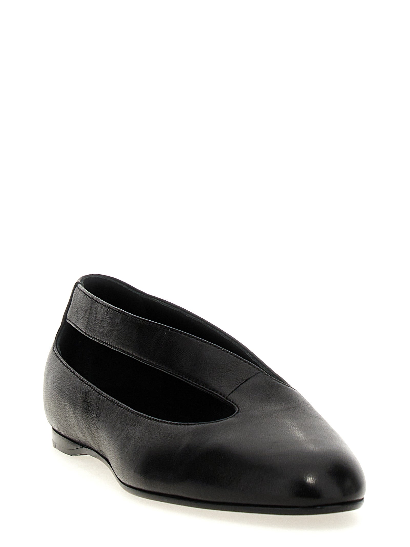 Black Lamb Leather Ballet Flats