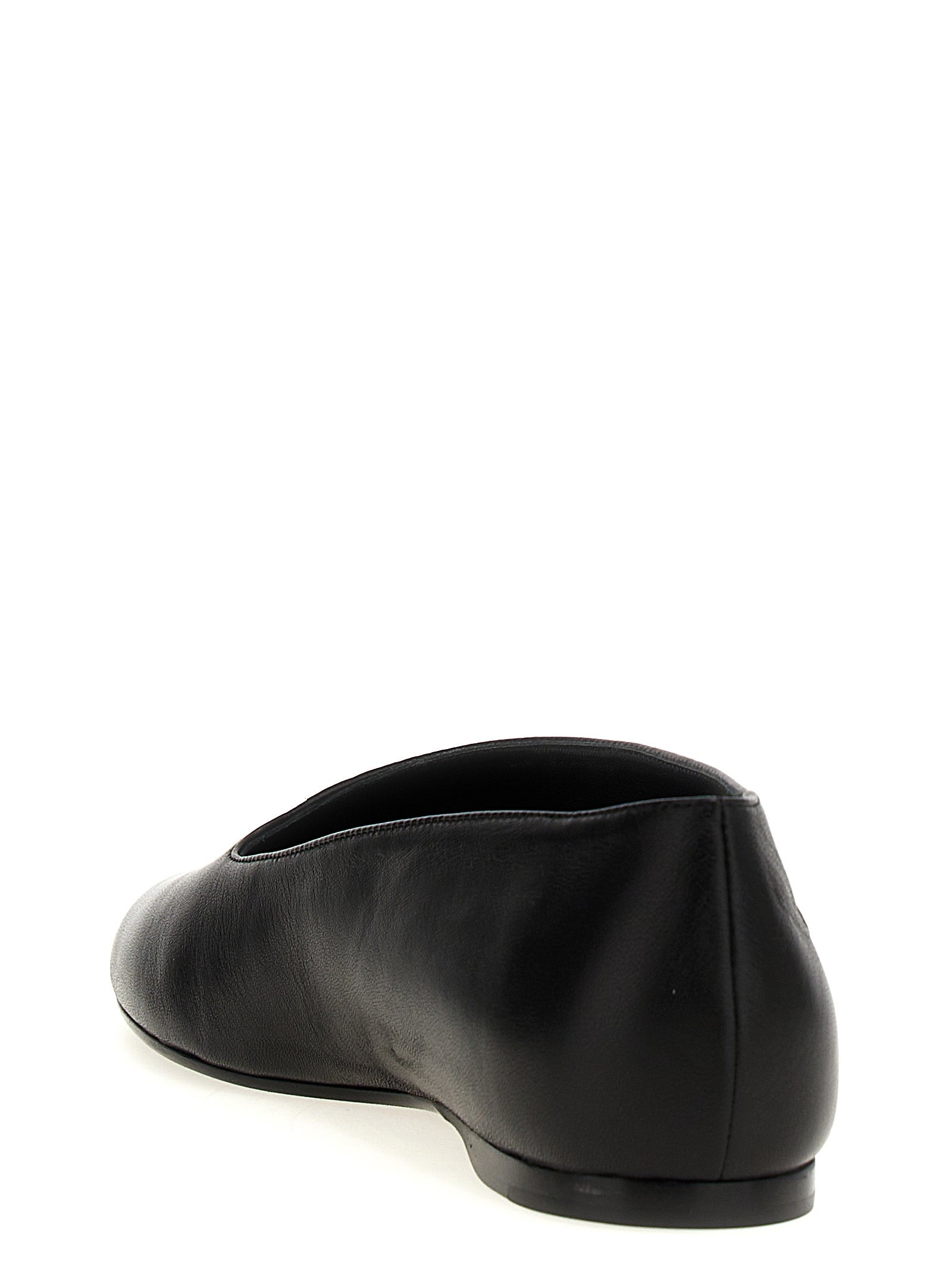 Black Lamb Leather Ballet Flats