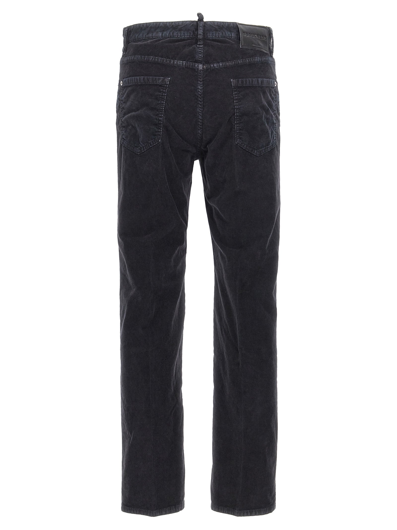Blue Cotton Casual Pants