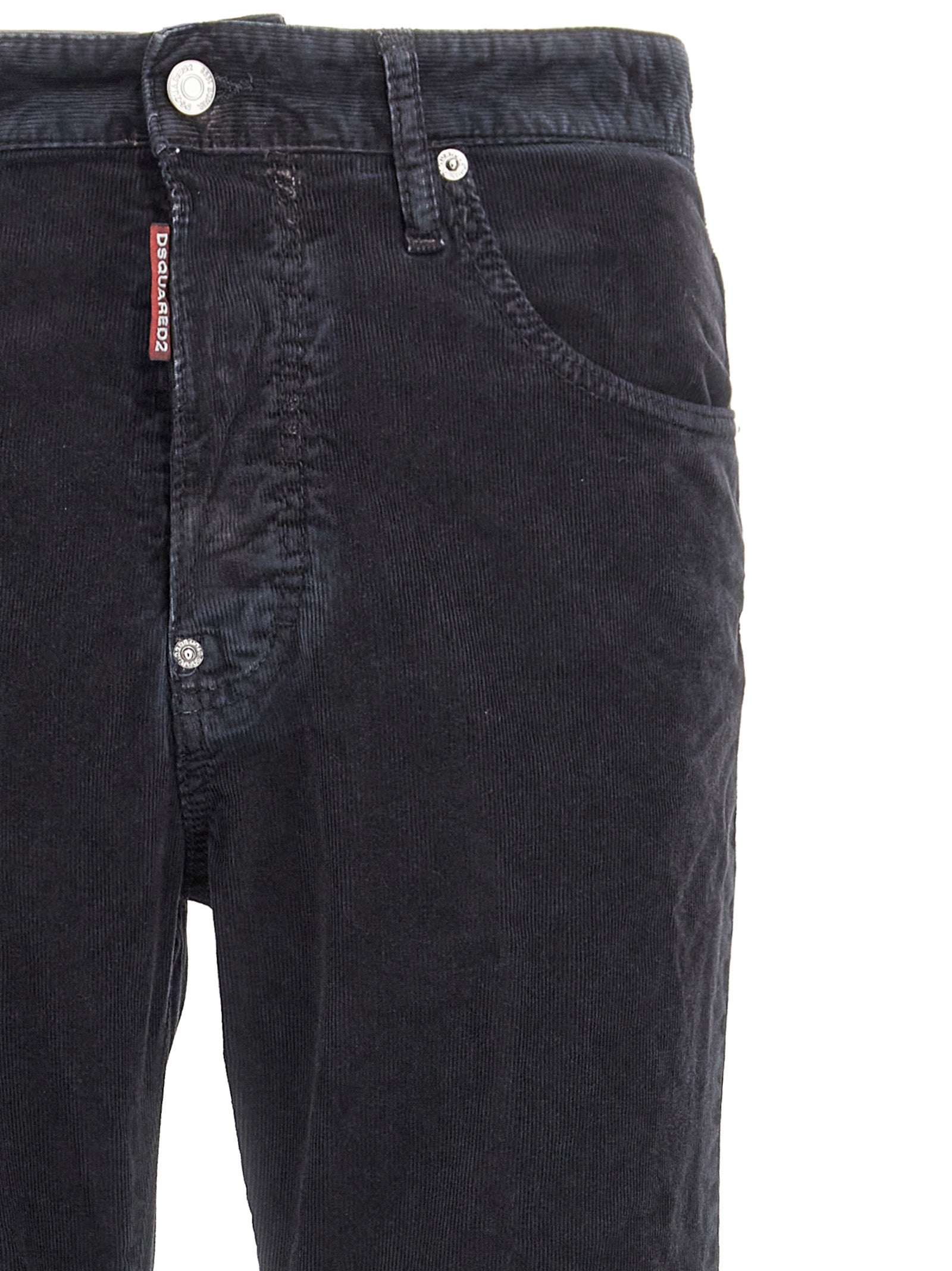 Blue Cotton Casual Pants