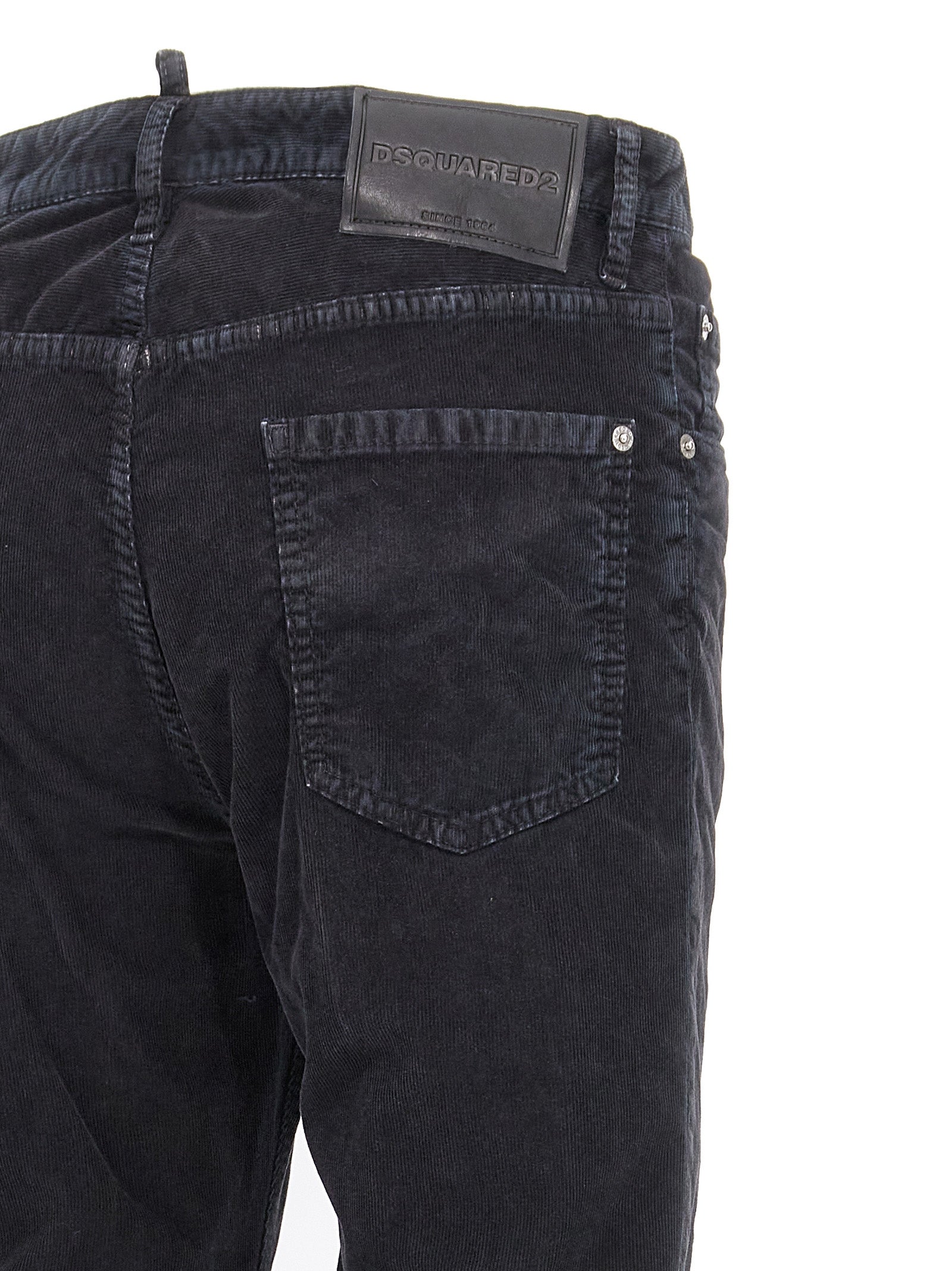 Blue Cotton Casual Pants