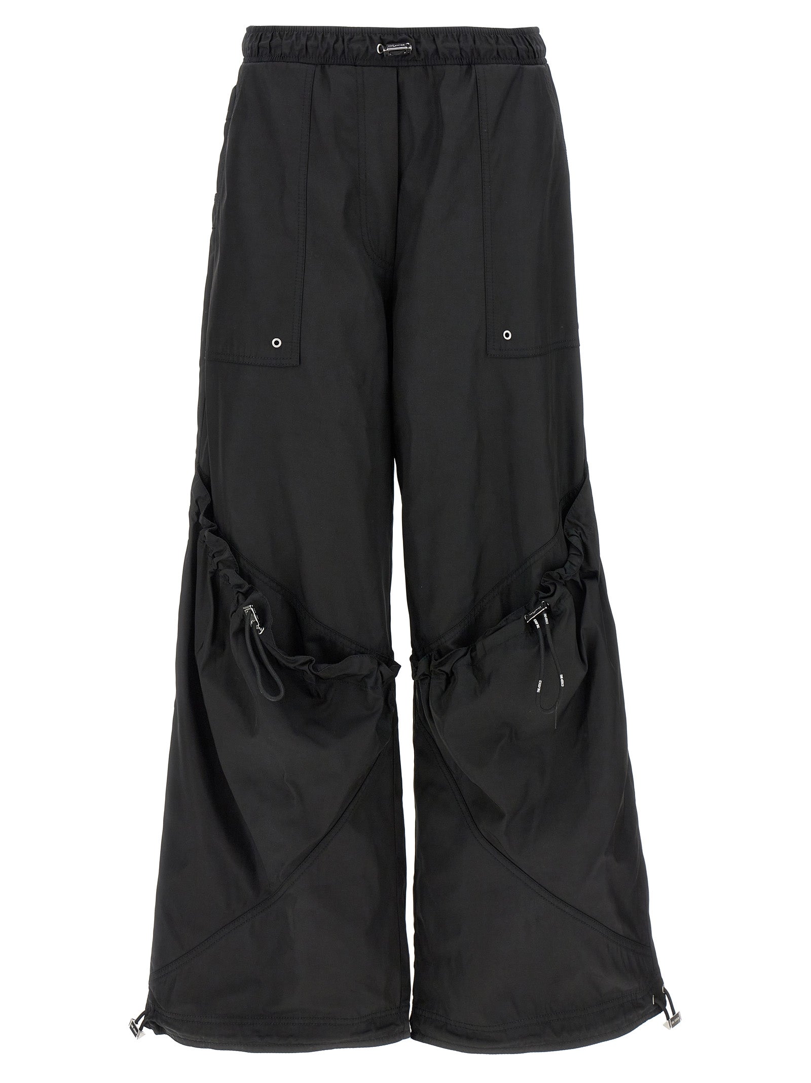 Black Polyester Casual Pants