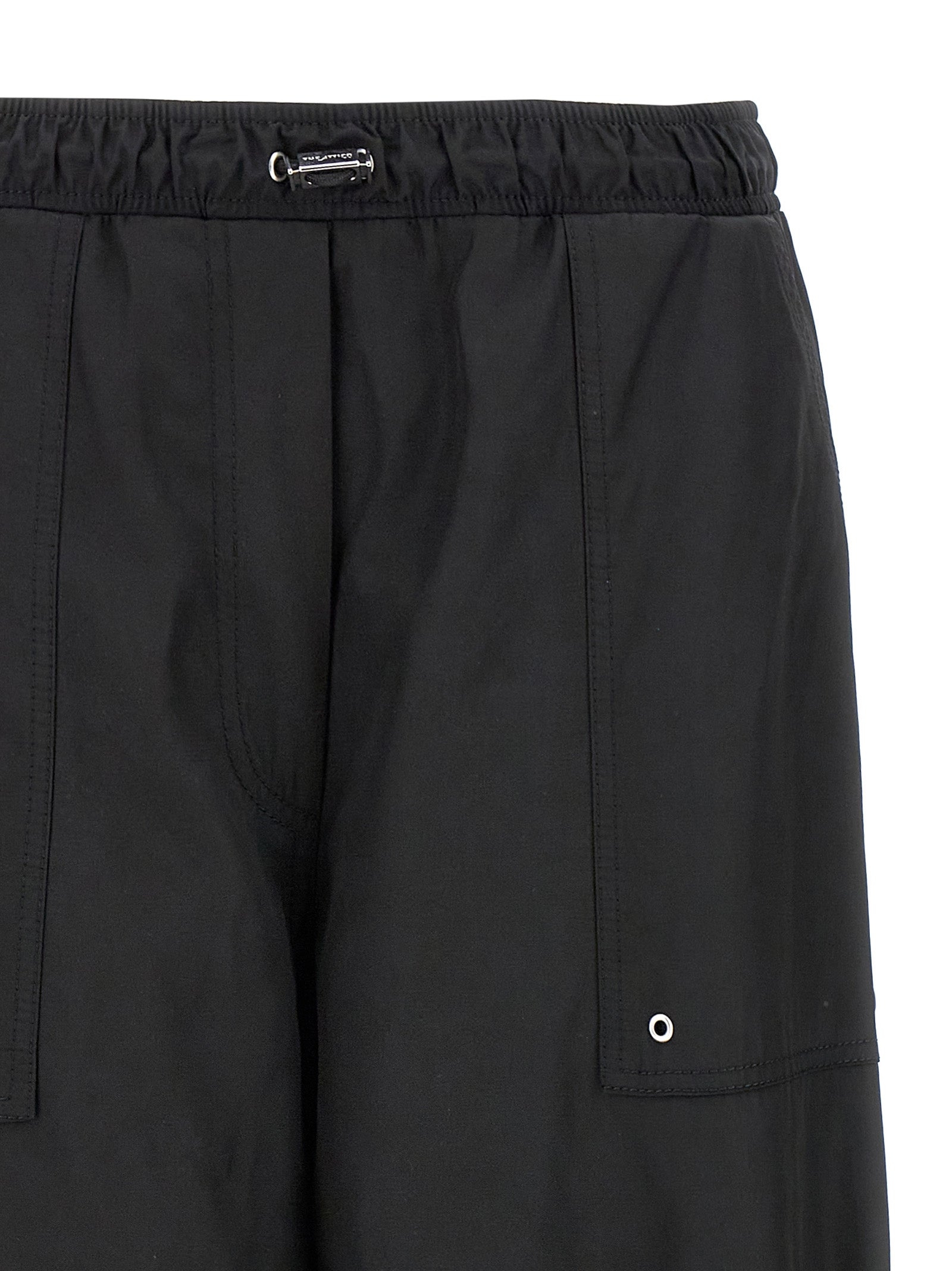 Black Polyester Casual Pants