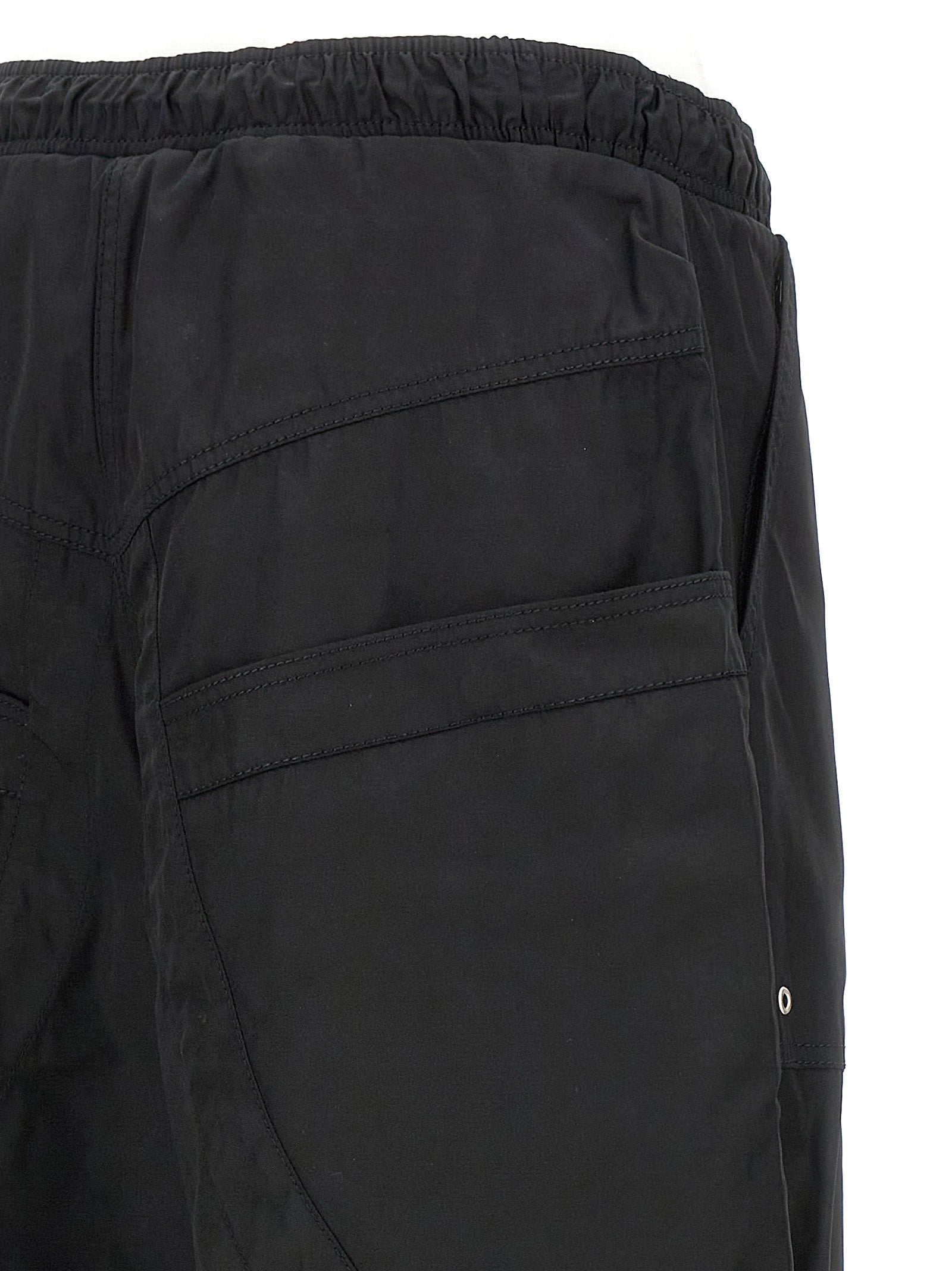 Black Polyester Casual Pants