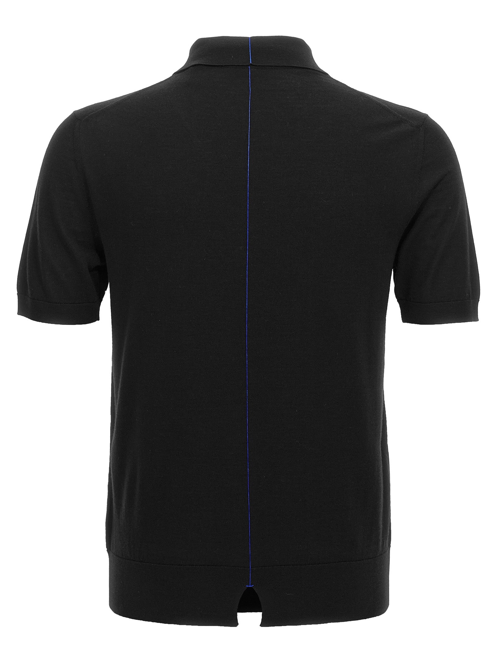 Black Wool Polo Shirt