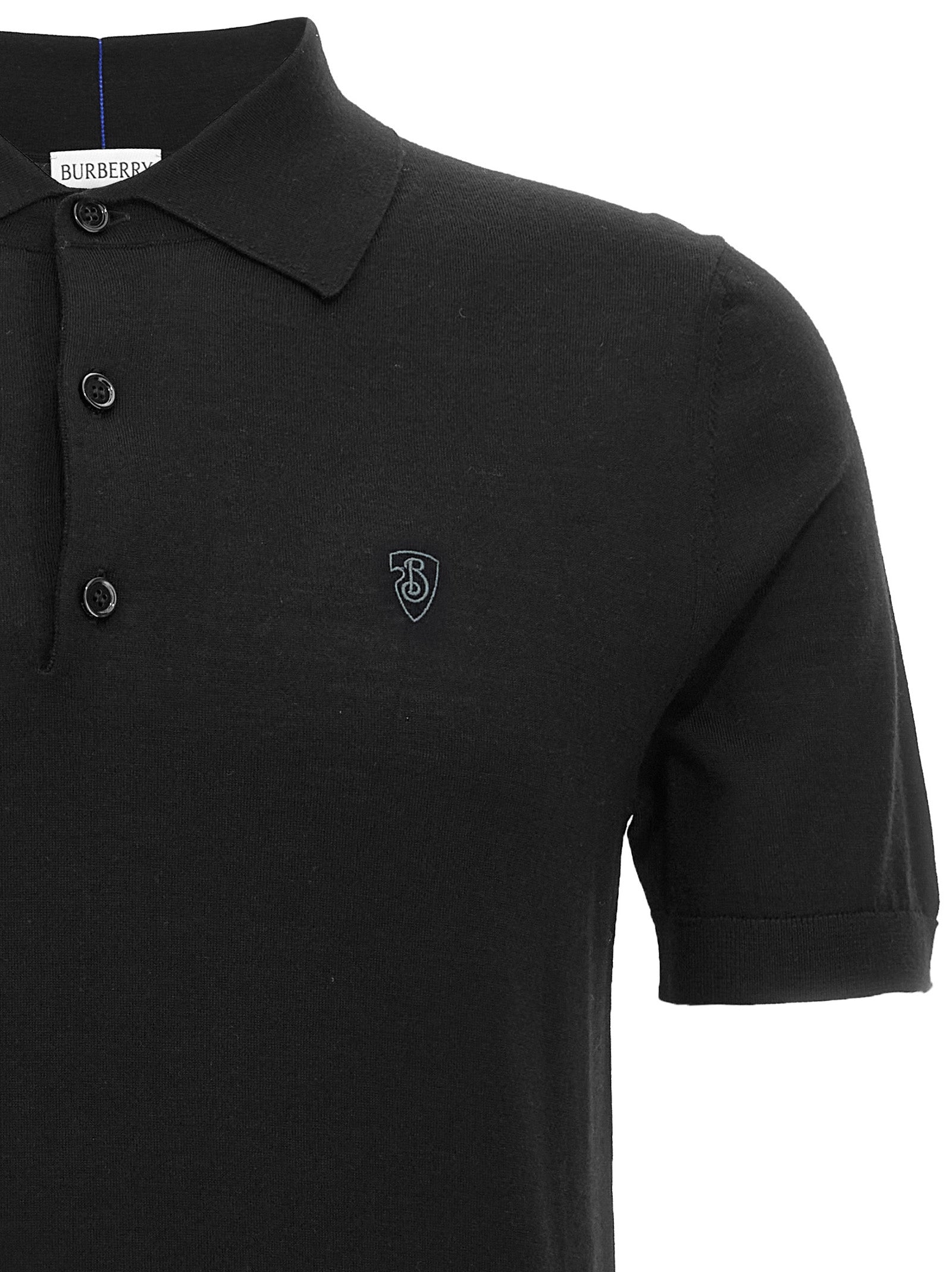 Black Wool Polo Shirt