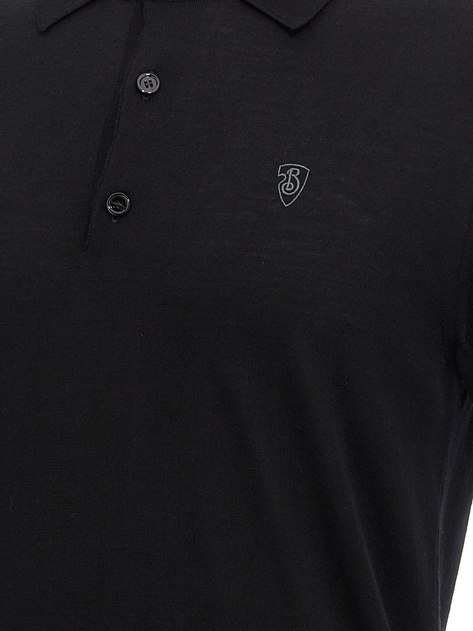 Black Wool Polo Shirt