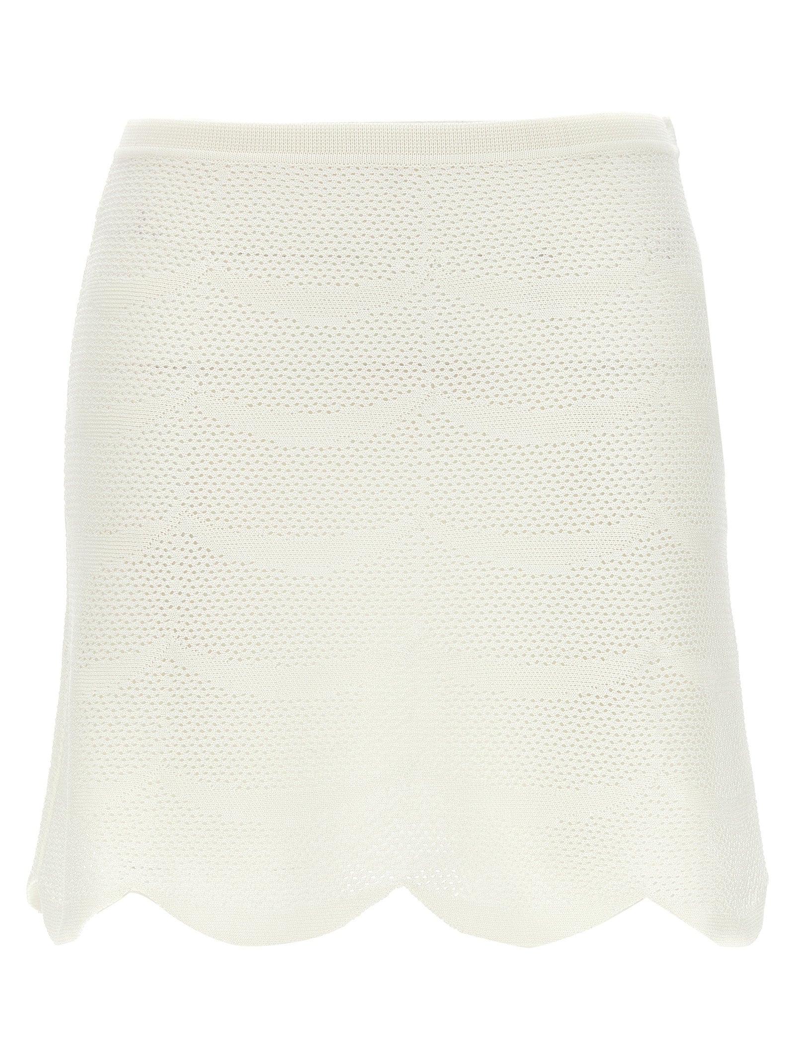 White Cotton Long Skirt