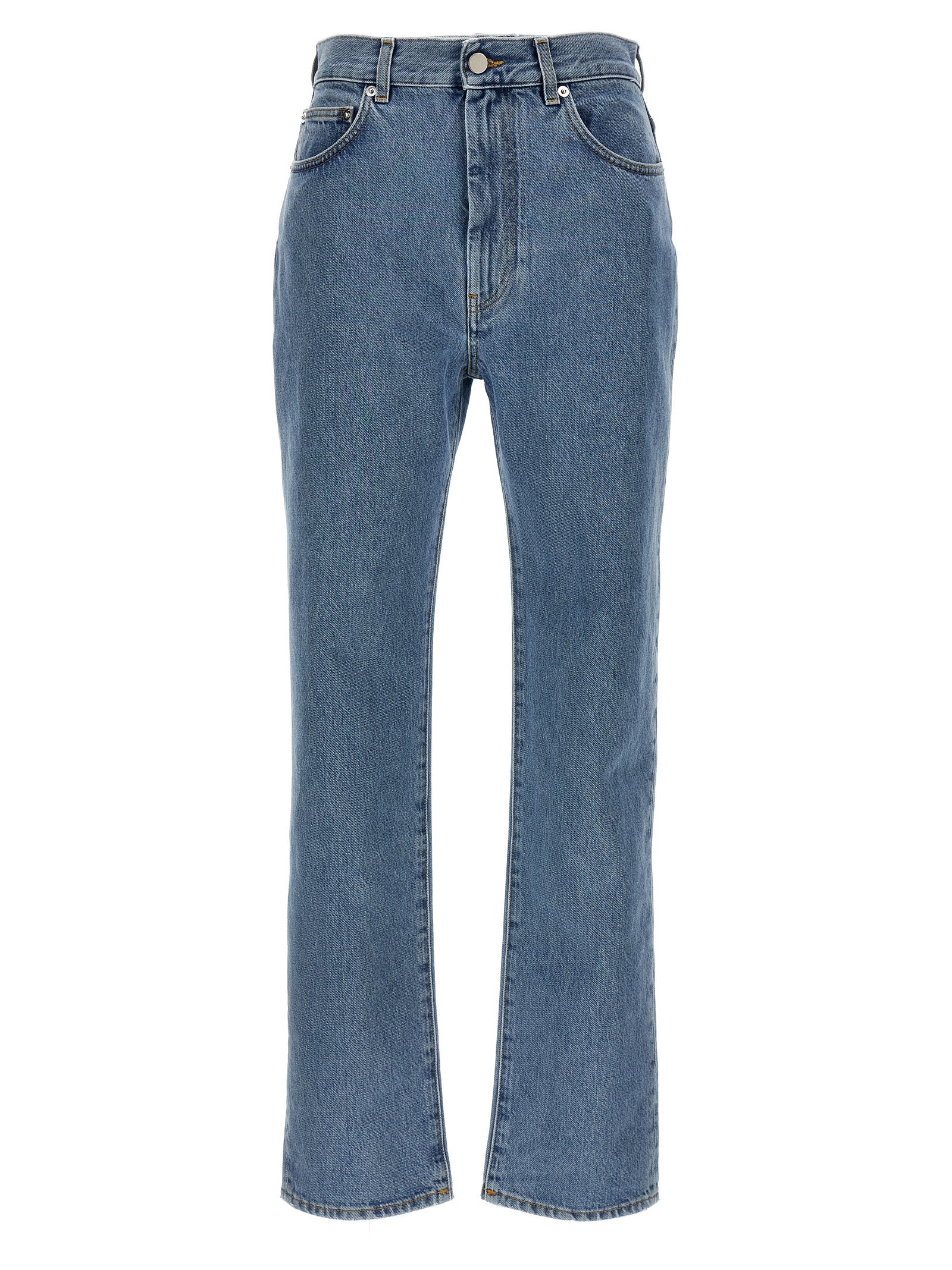 Blue Organic Cotton Straight-Leg Jeans