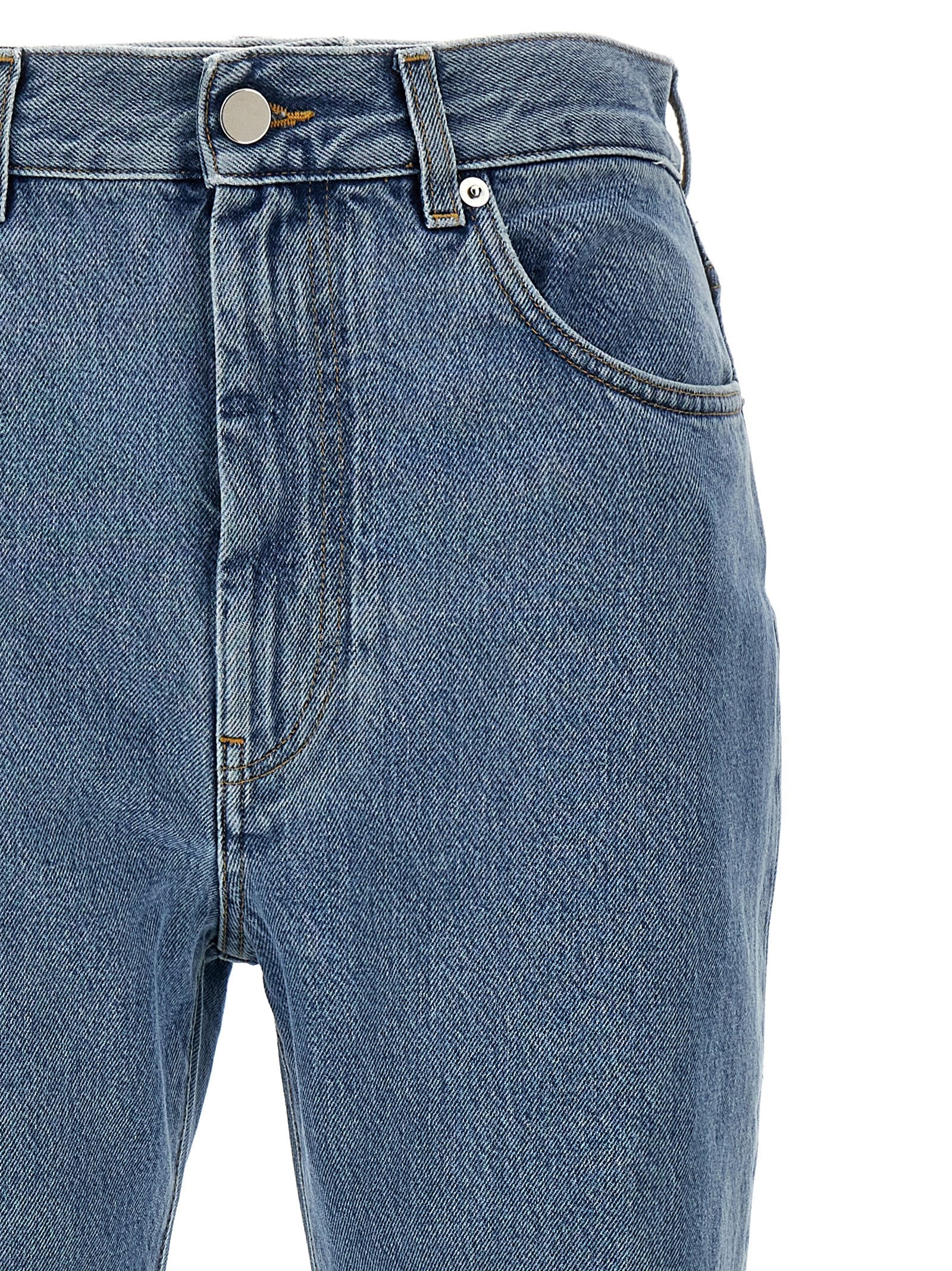 Blue Organic Cotton Straight-Leg Jeans