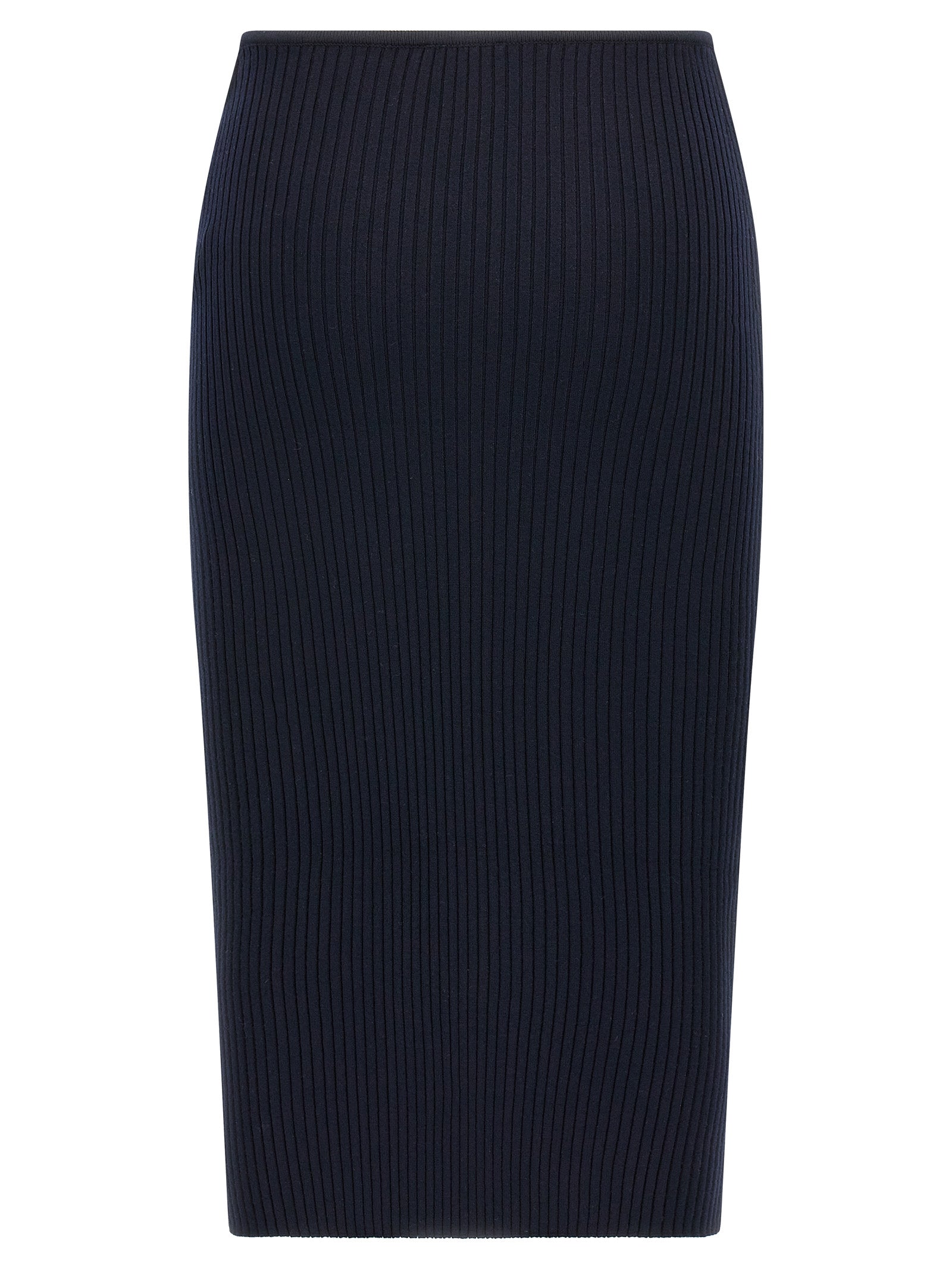 Blue Viscose Midi Skirt