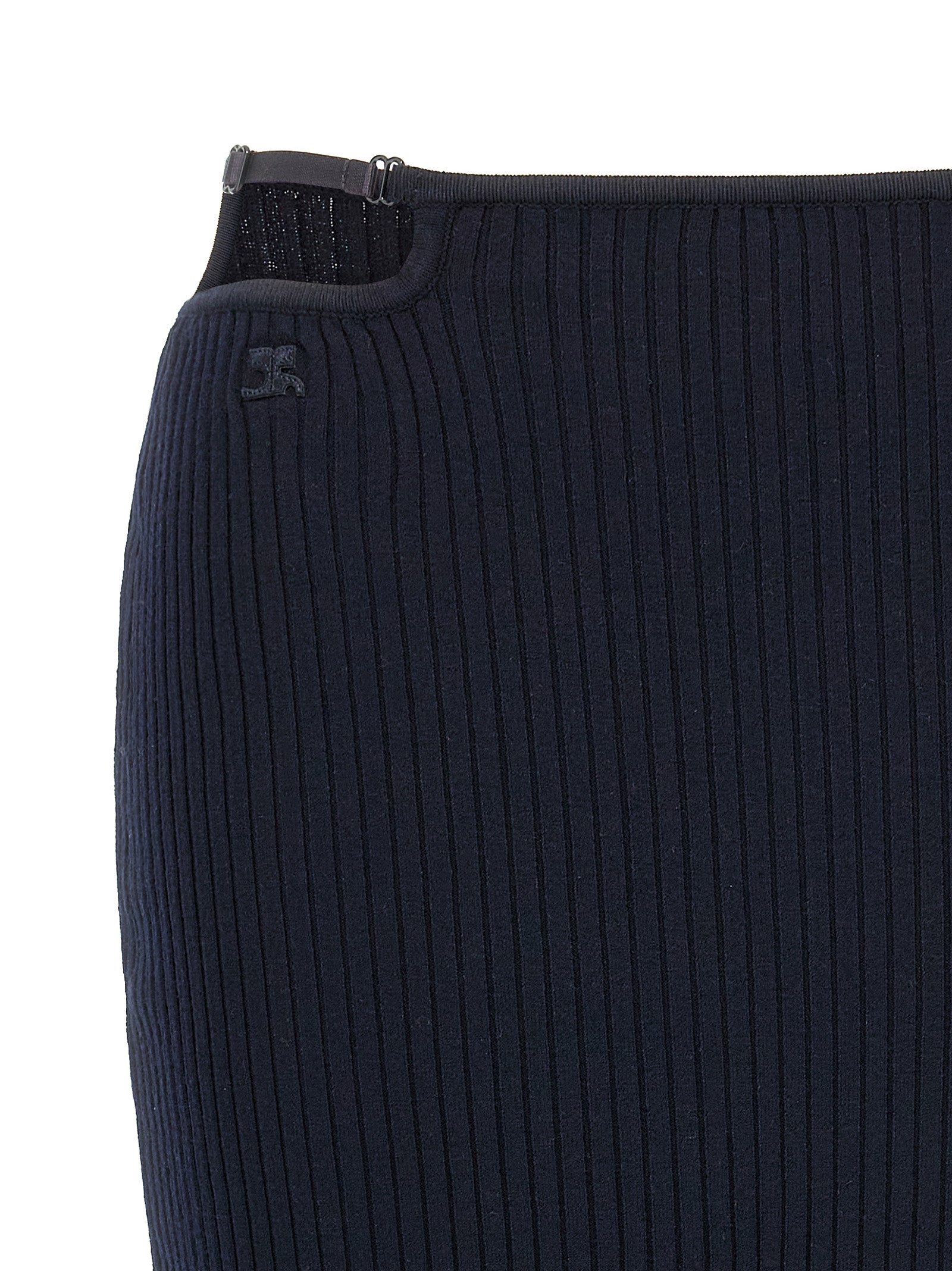 Blue Viscose Midi Skirt