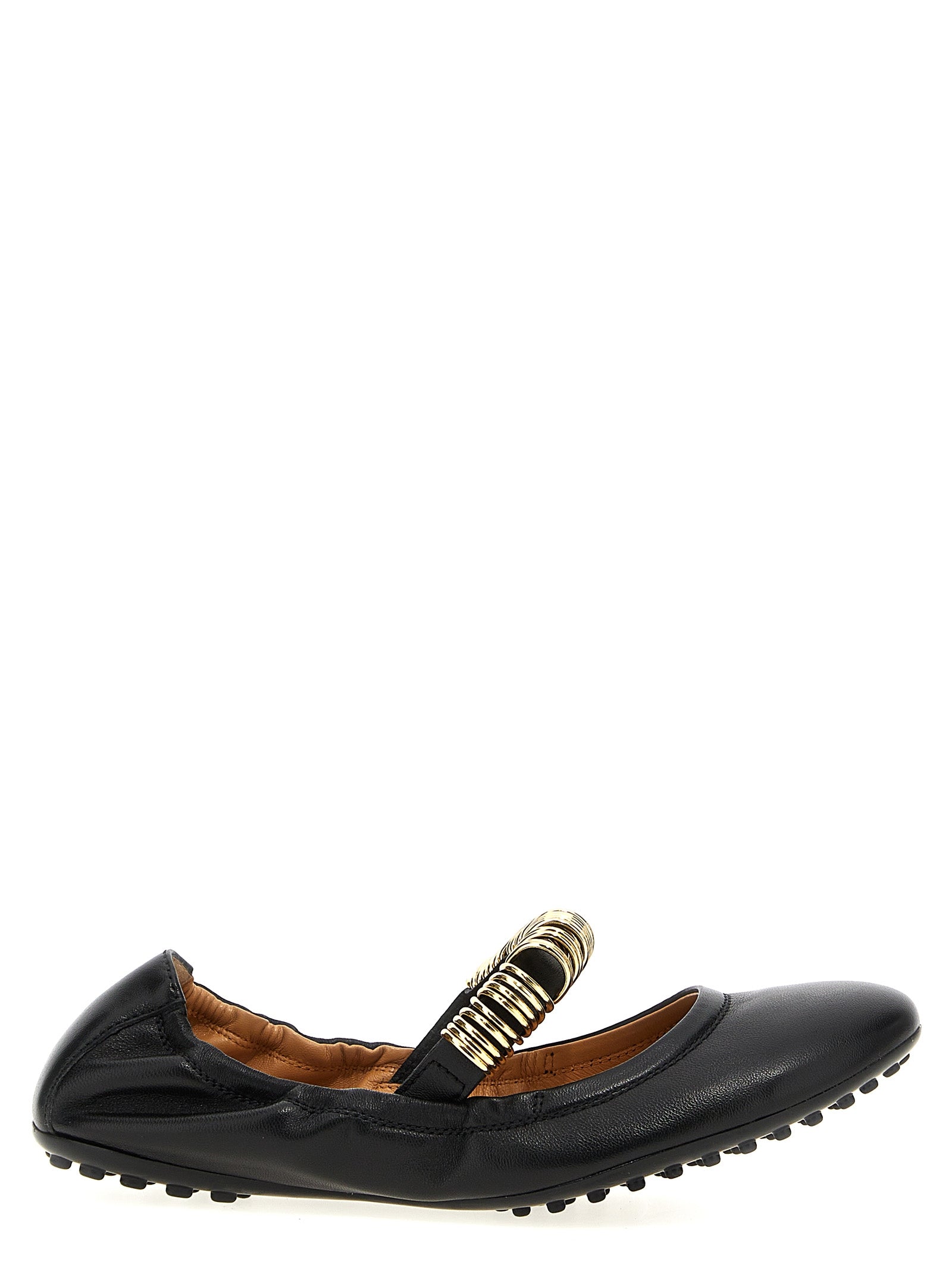 Black Lamb Leather Ballet Flats