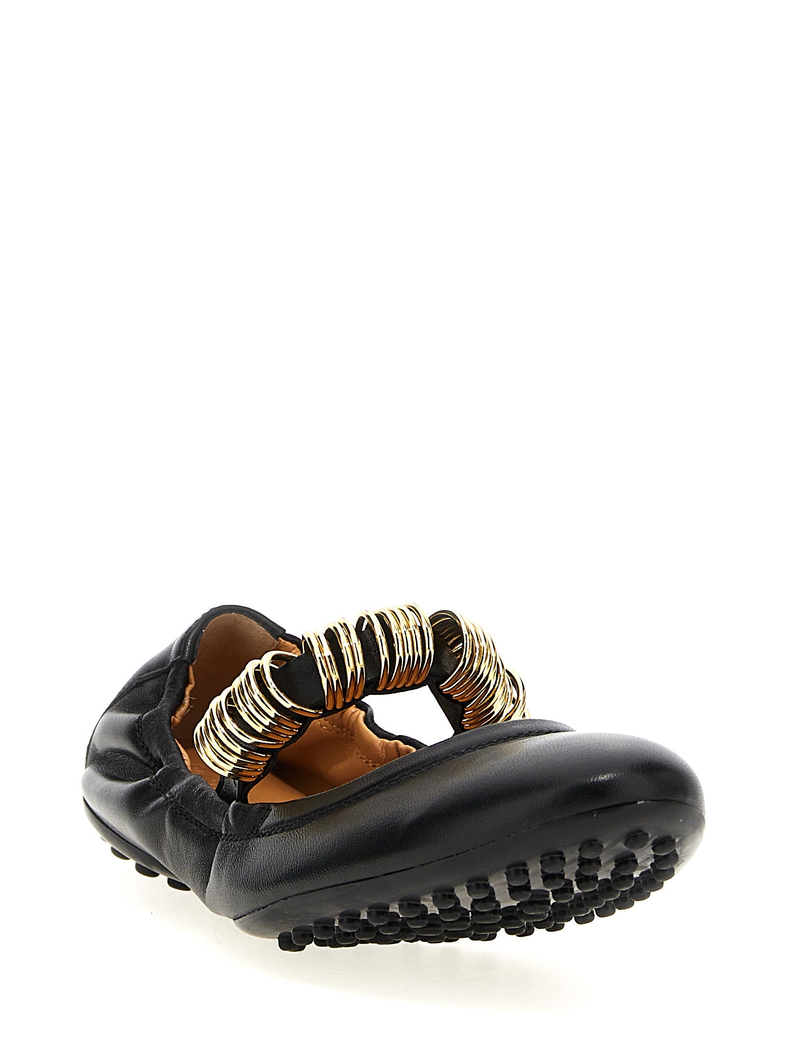 Black Lamb Leather Ballet Flats