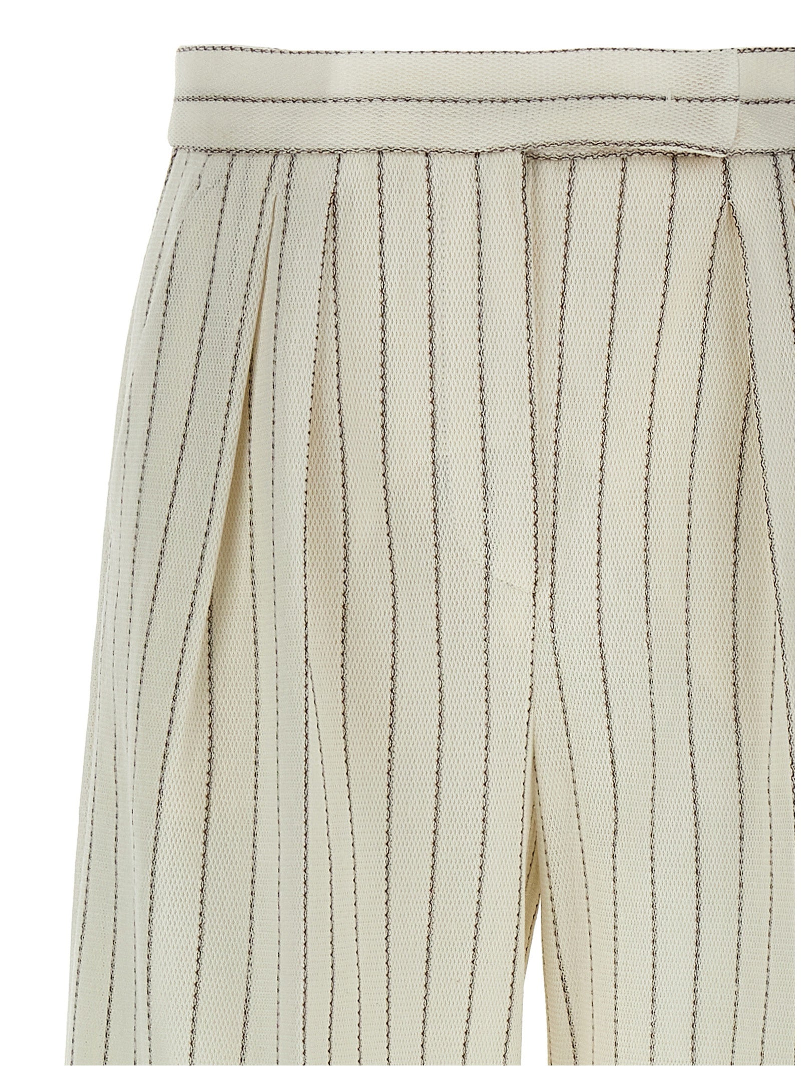 White Cotton Casual Pants