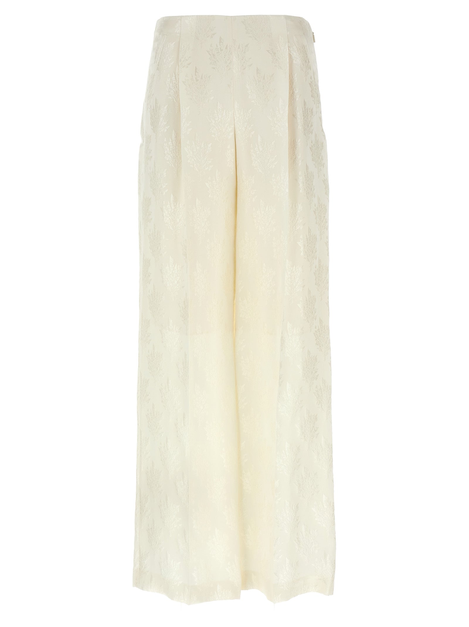 White Silk Casual Pants