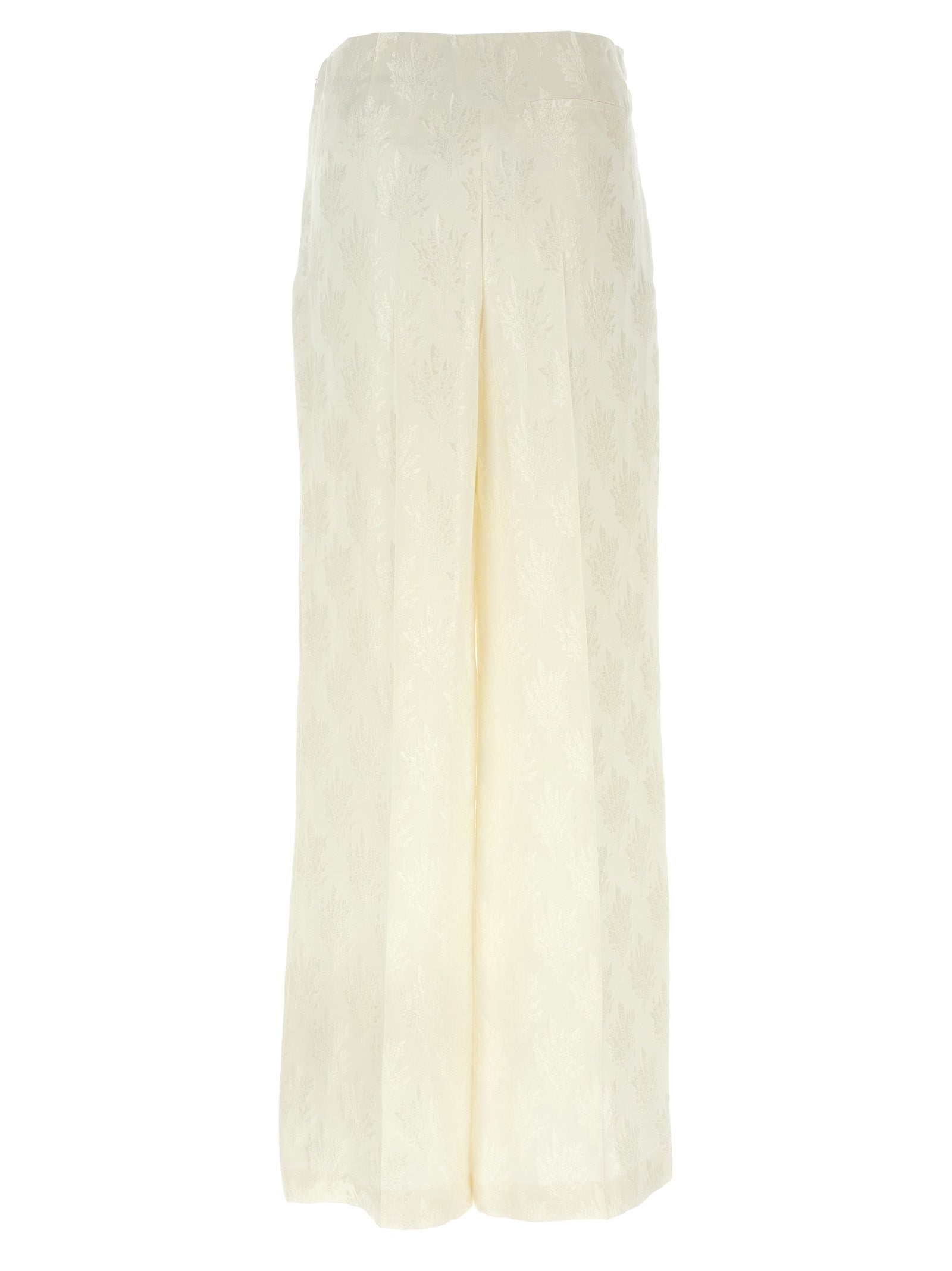 White Silk Casual Pants