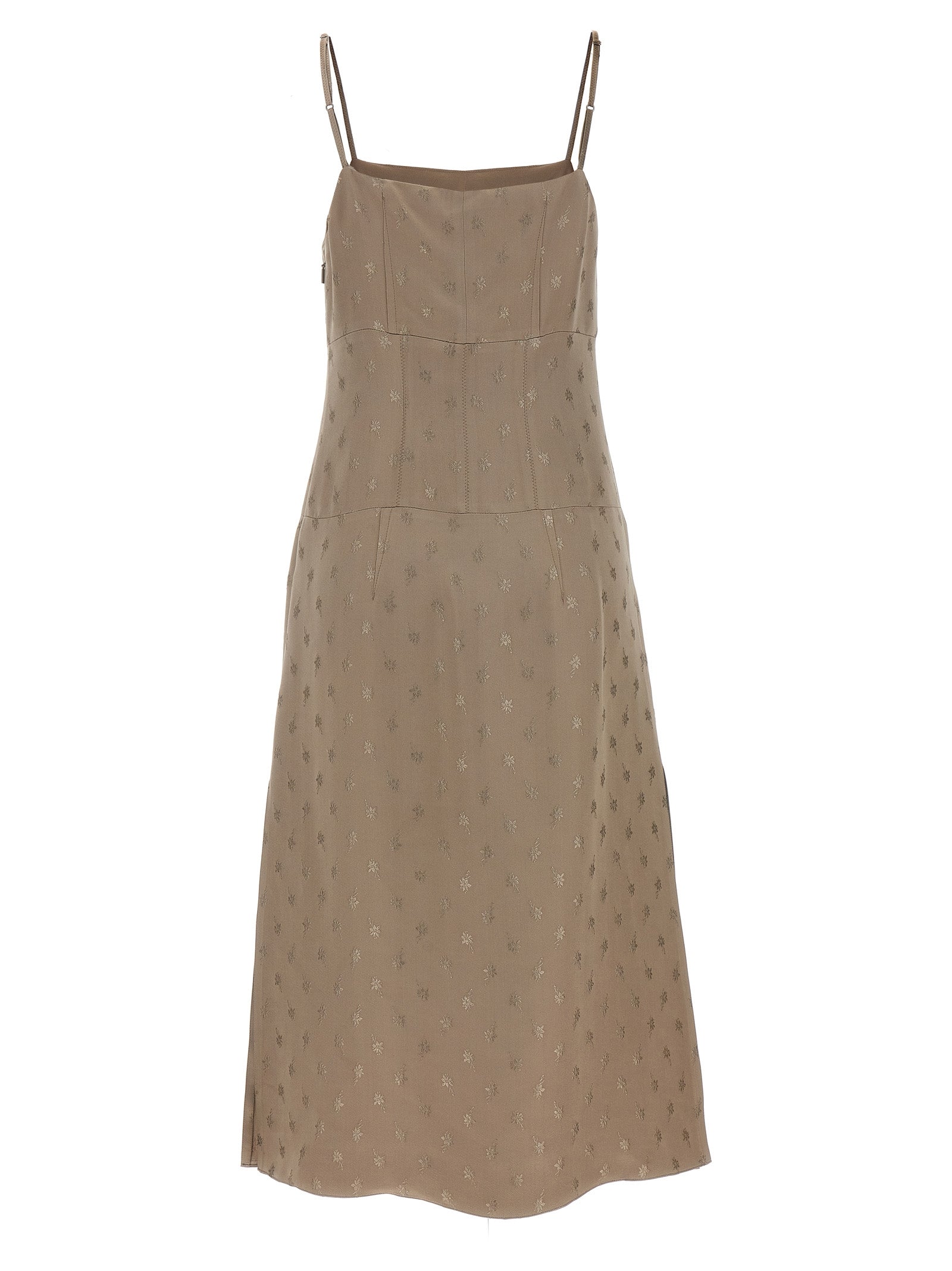 Gray Silk Midi Dress