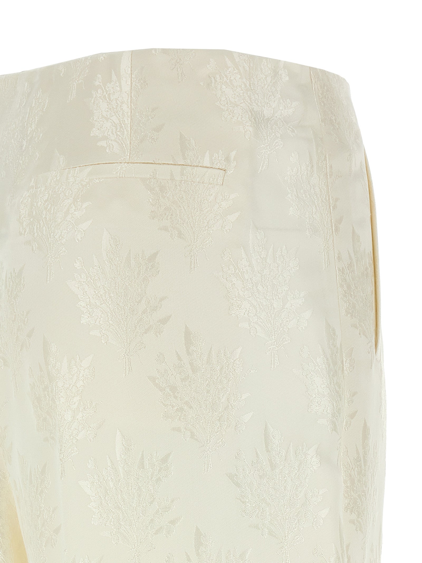 White Silk Casual Pants