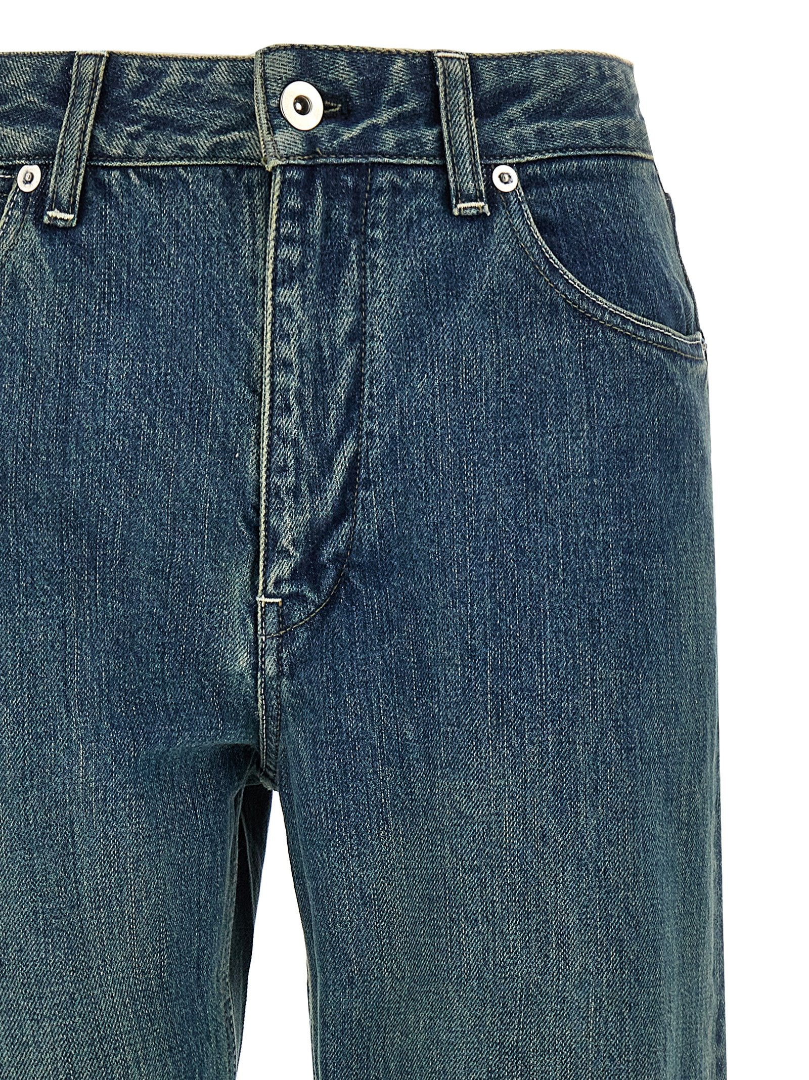 Blue Cotton Slim Fit Jeans