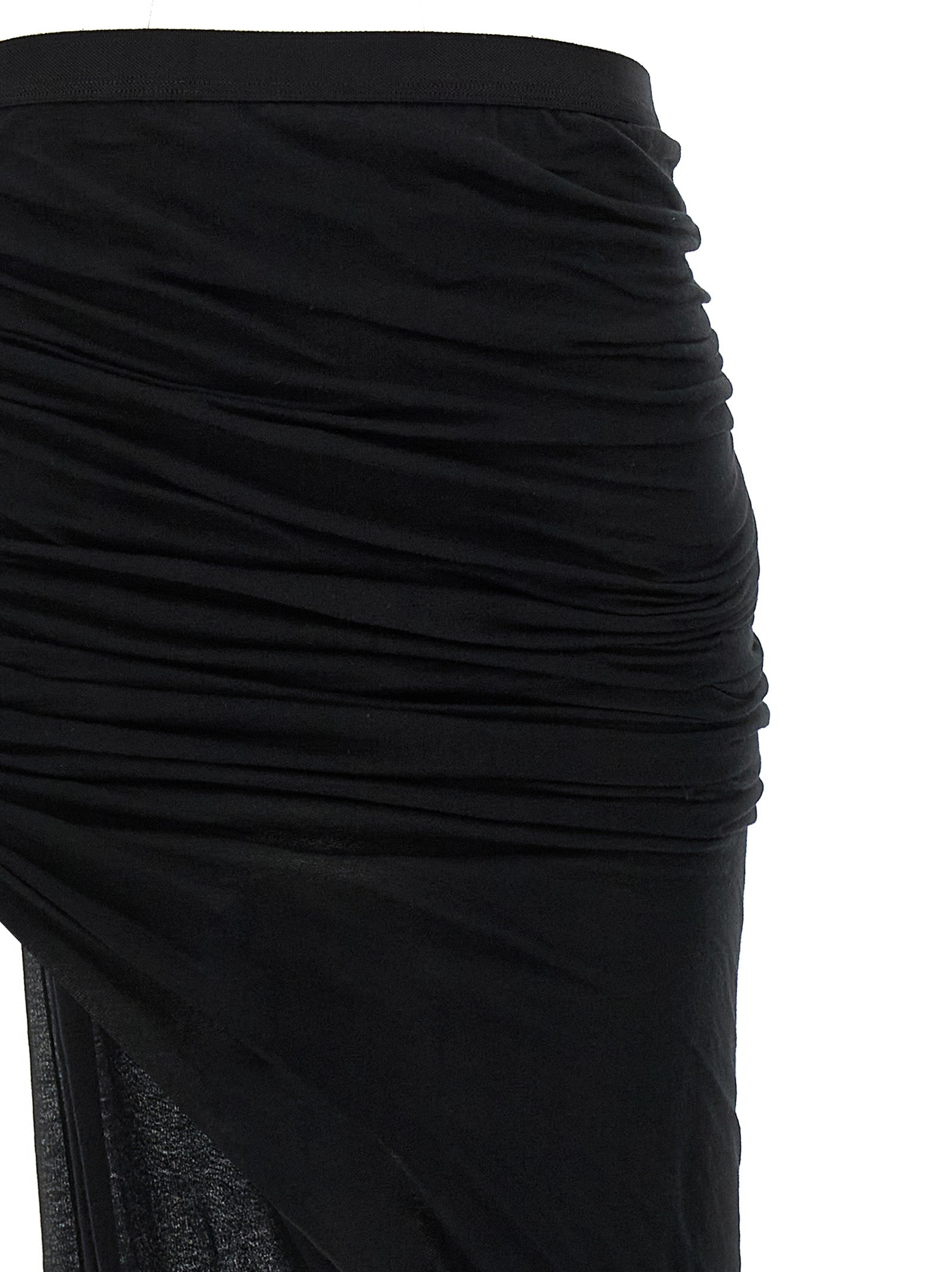 Black Cotton Mini Skirt