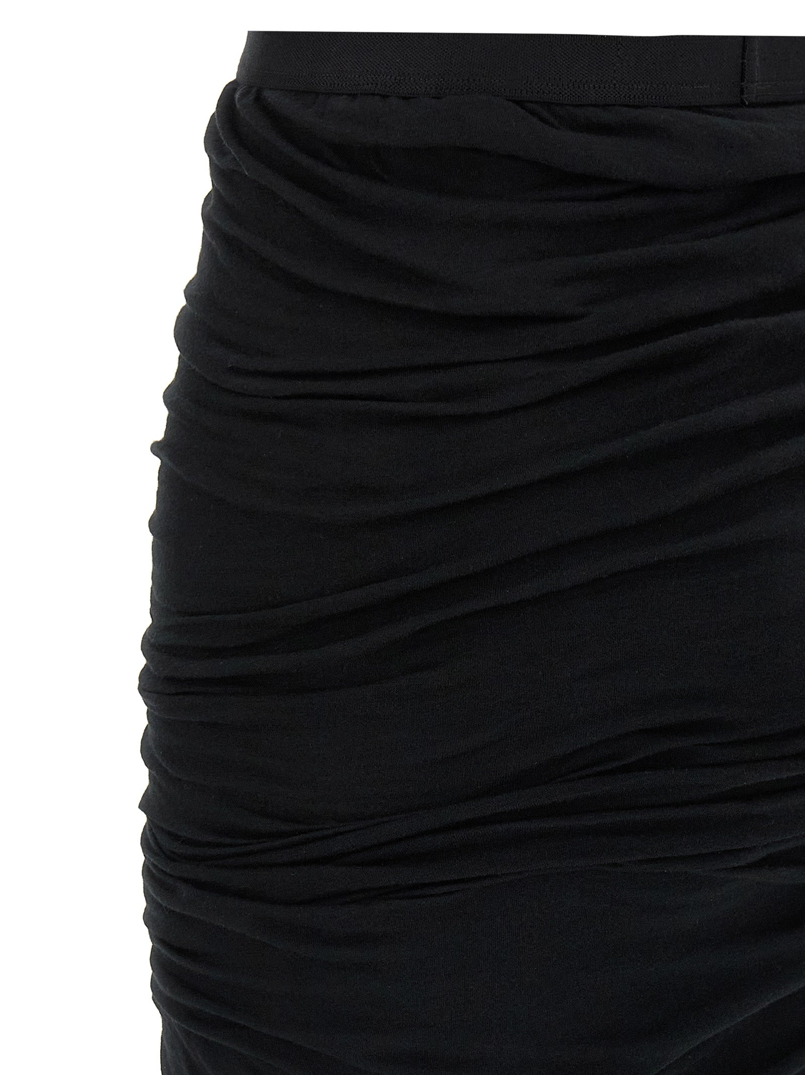 Black Cotton Mini Skirt