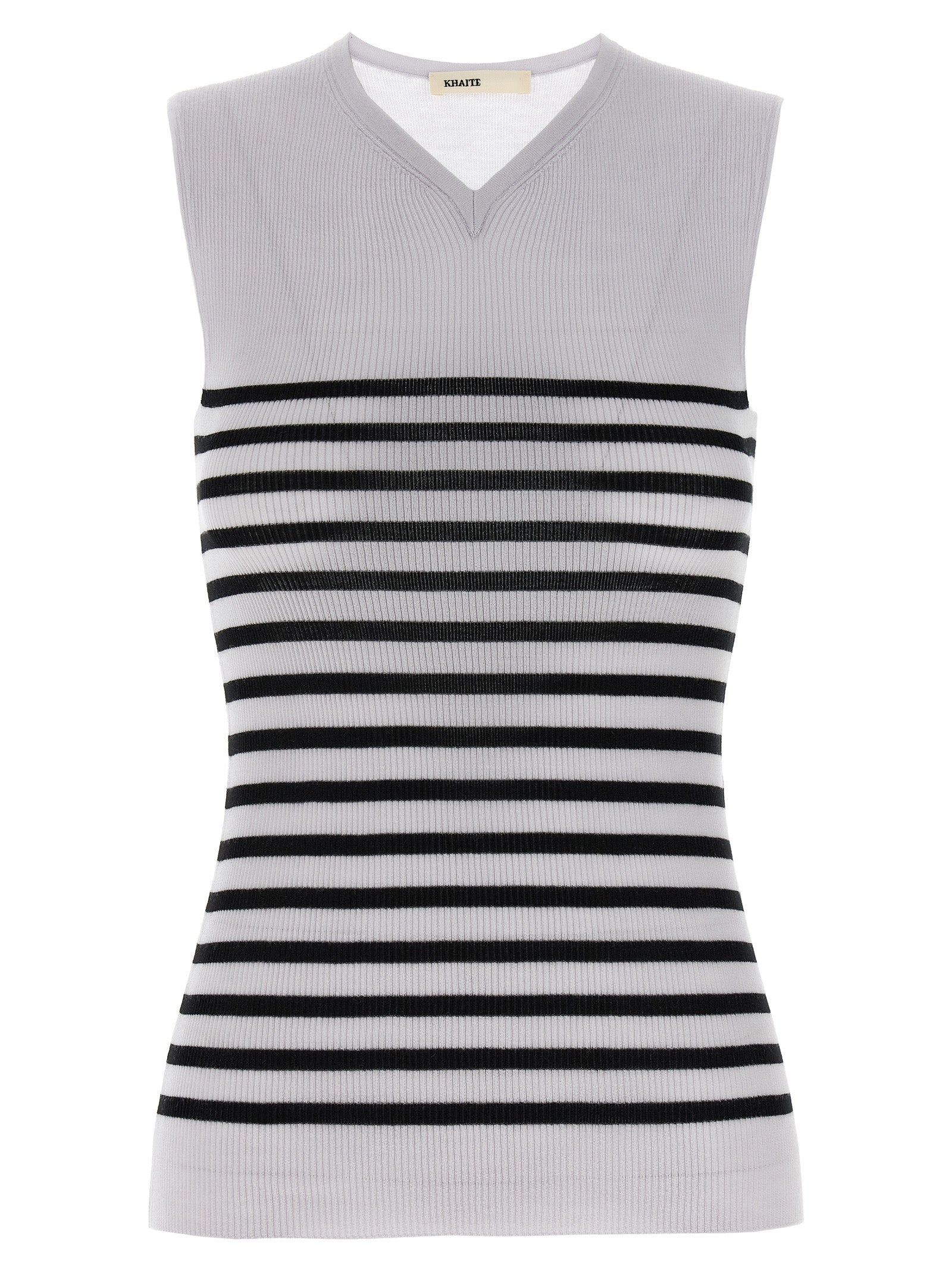 Bicolor Wool Sleeveles T-Shirt