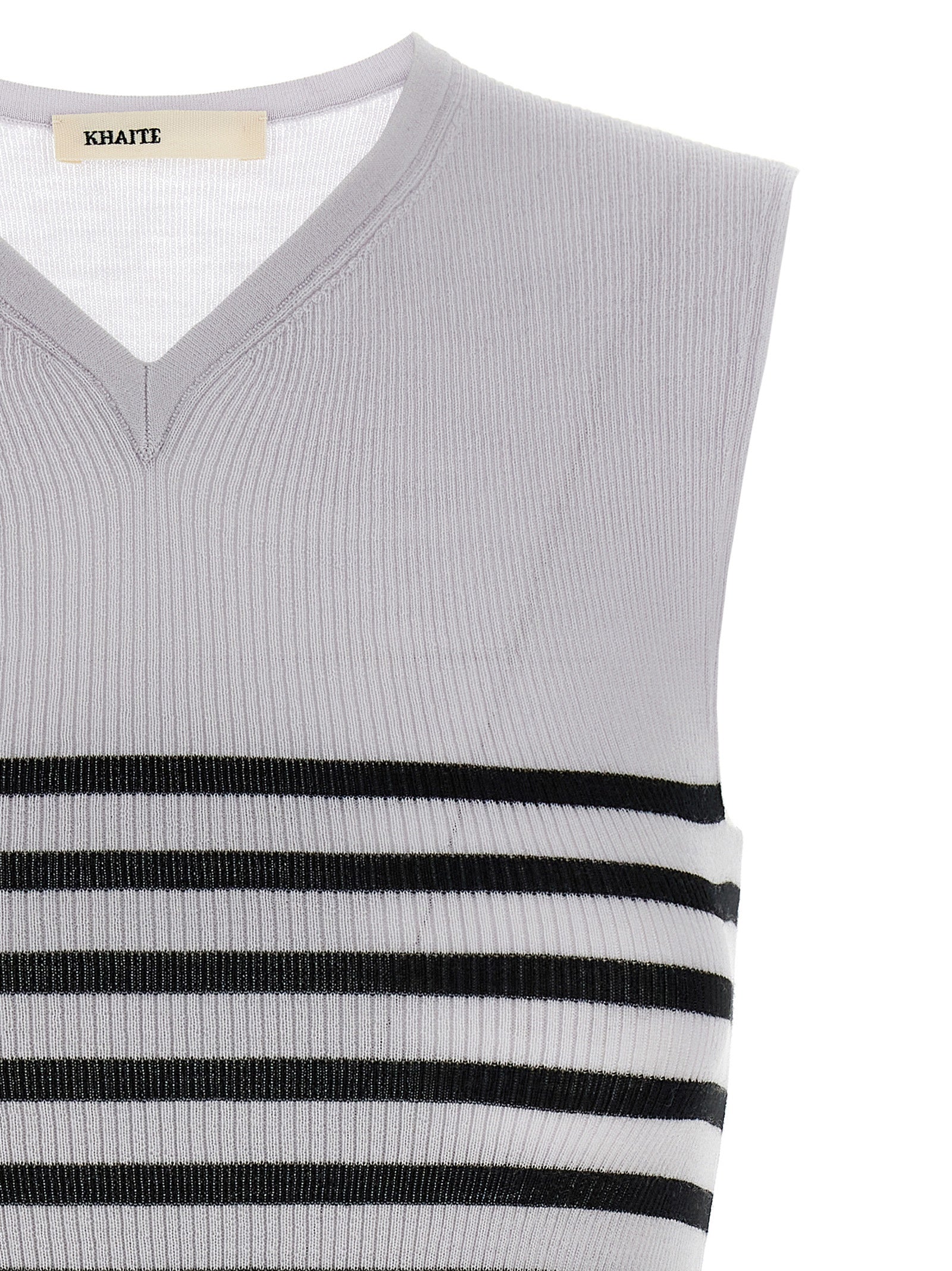 Bicolor Wool Sleeveles T-Shirt