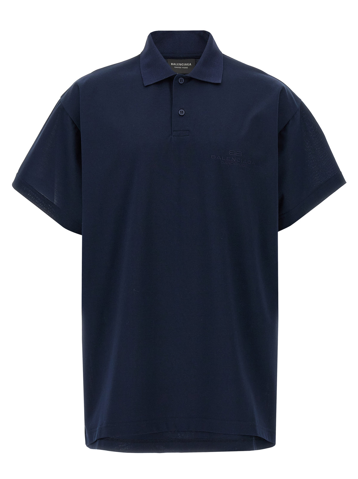 Blue Cotton Polo Shirt