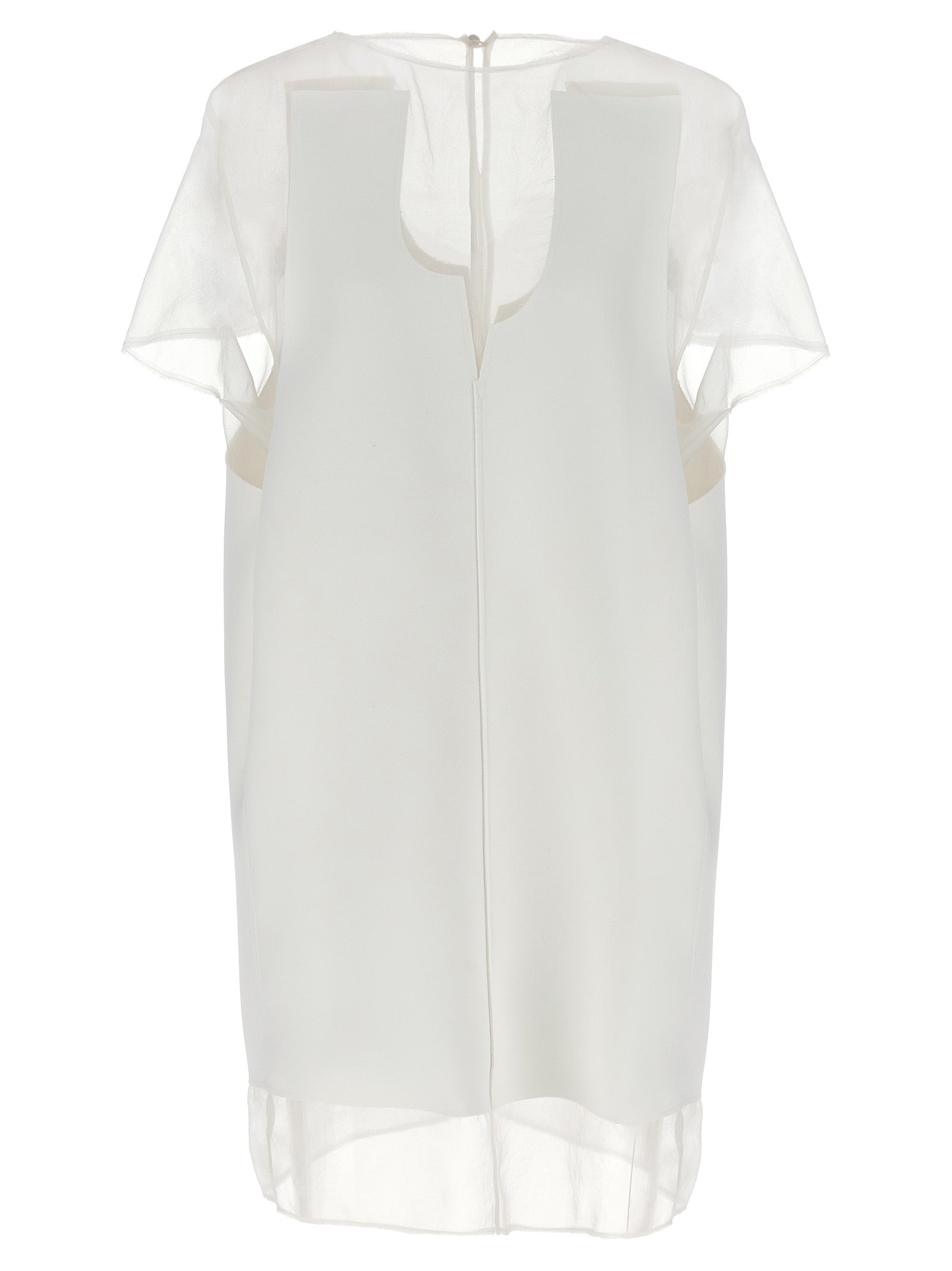 White Polyester Short Dress