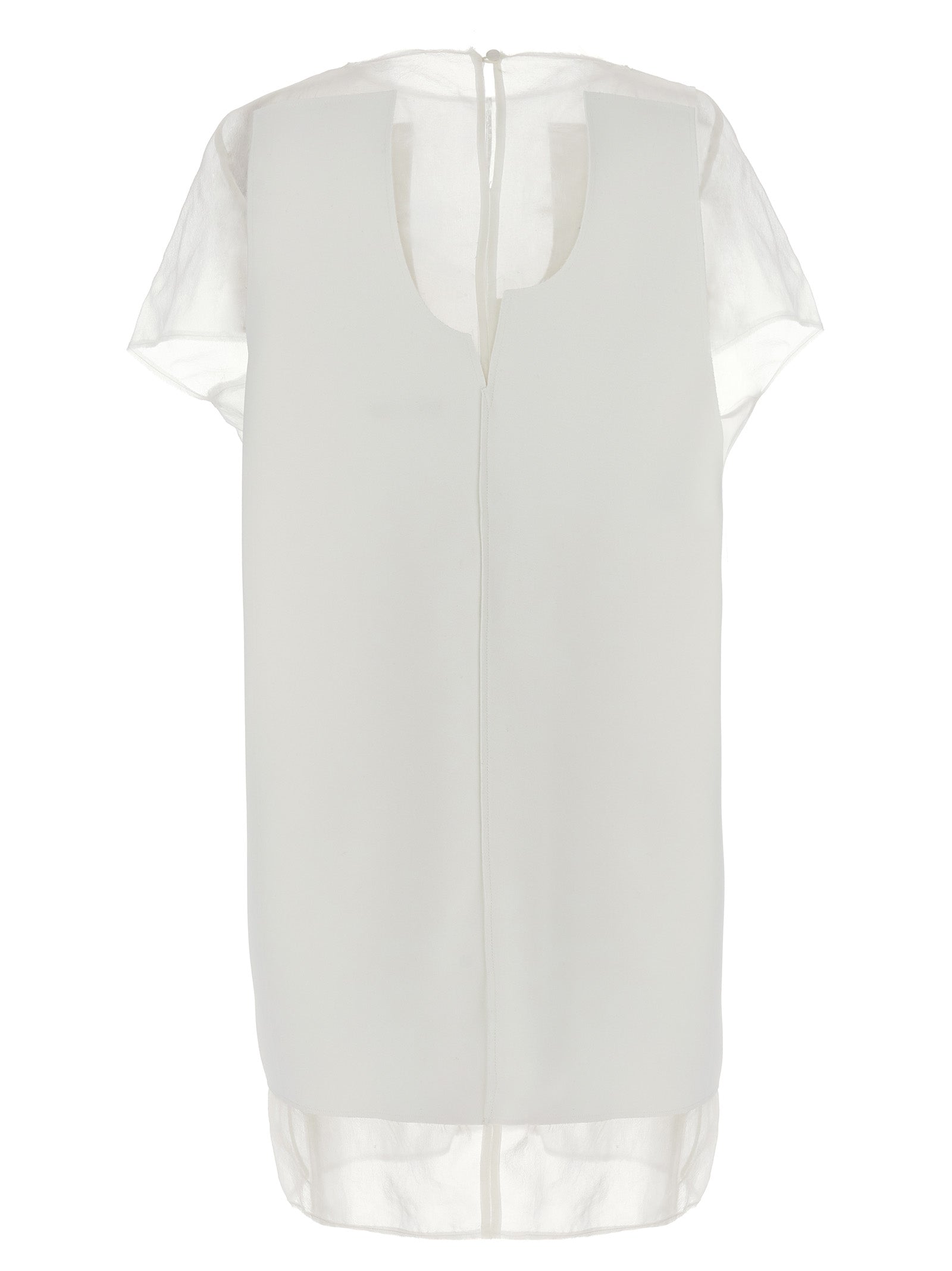 White Polyester Short Dress