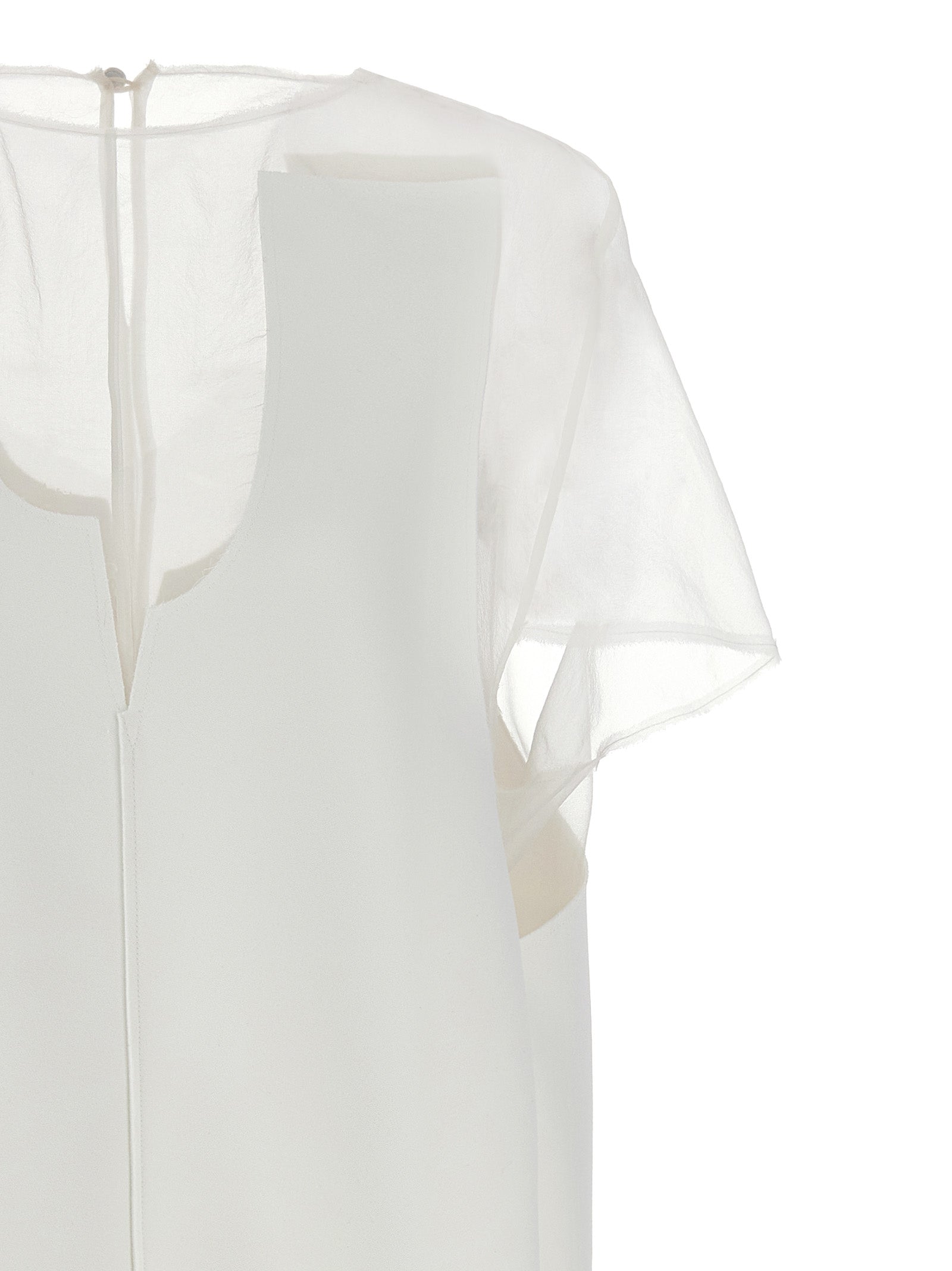 White Polyester Short Dress