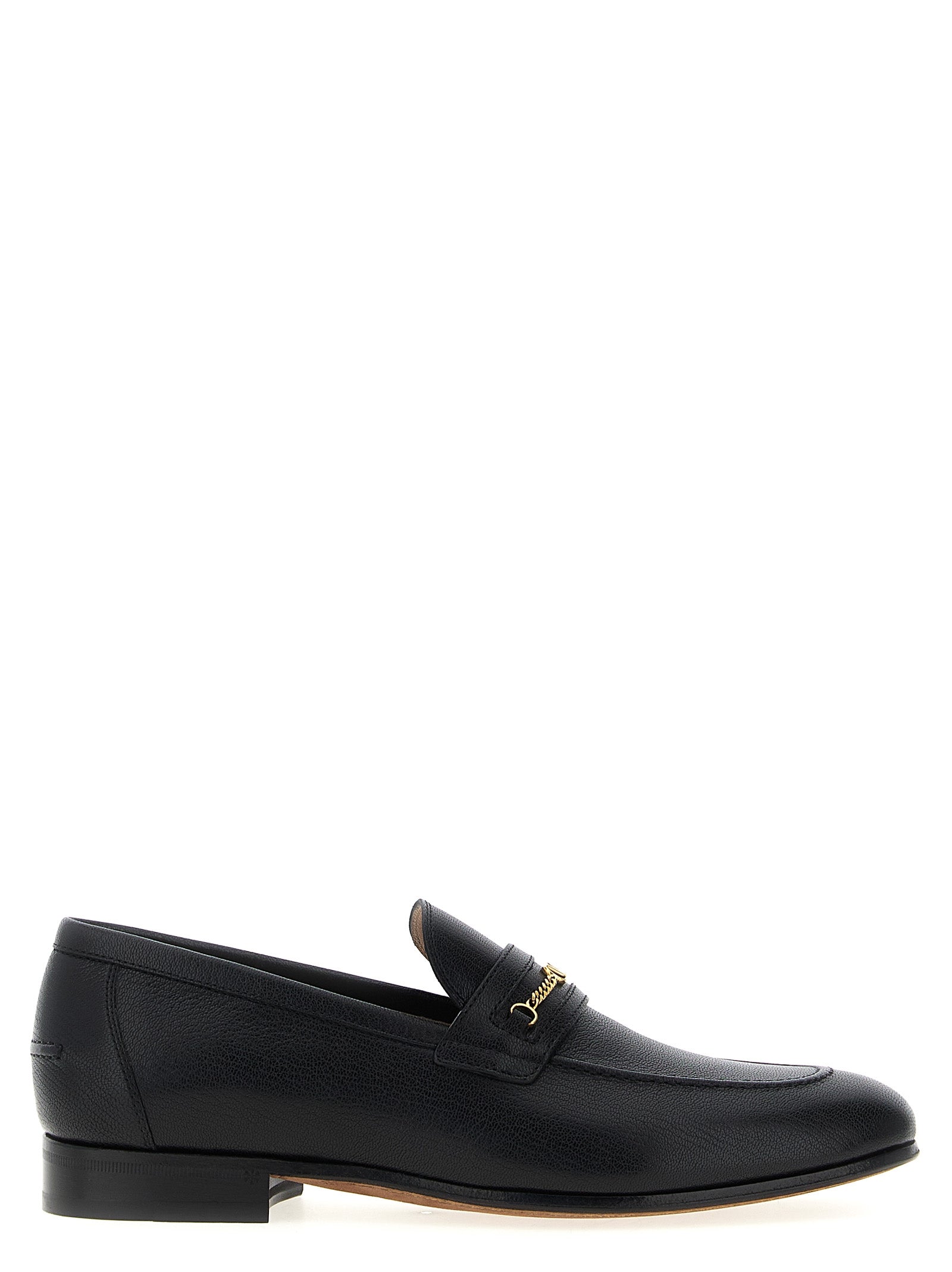Black Goatskin Slip-On Loafers