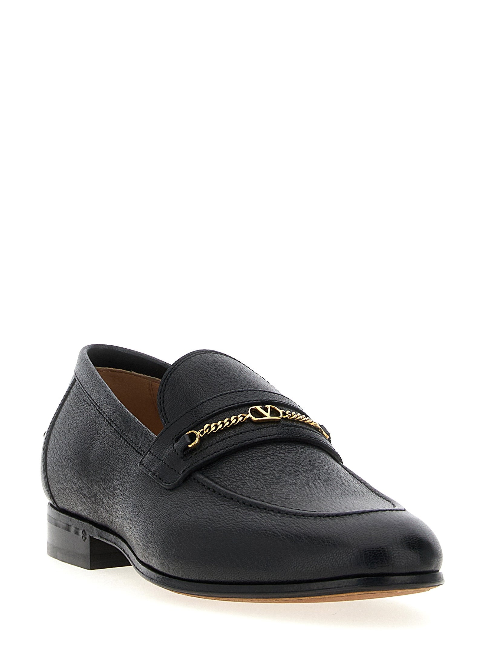 Black Goatskin Slip-On Loafers