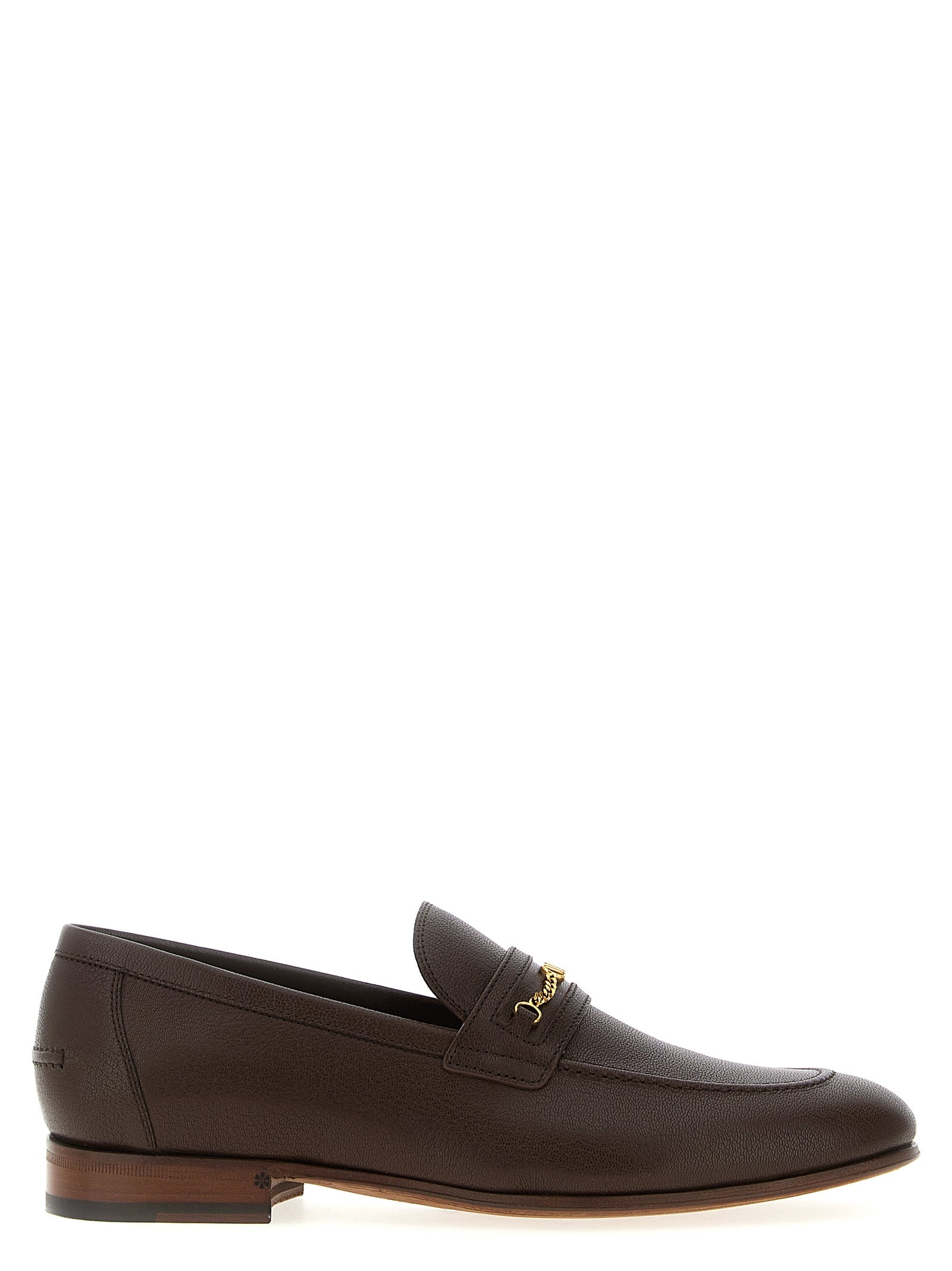 Brown Goatskin Slip-On Loafers