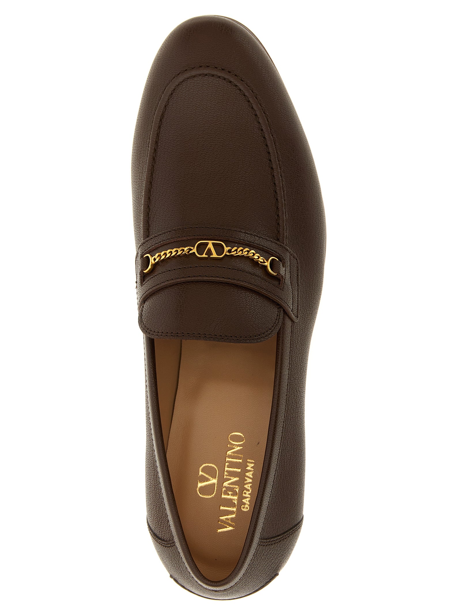 Brown Goatskin Slip-On Loafers