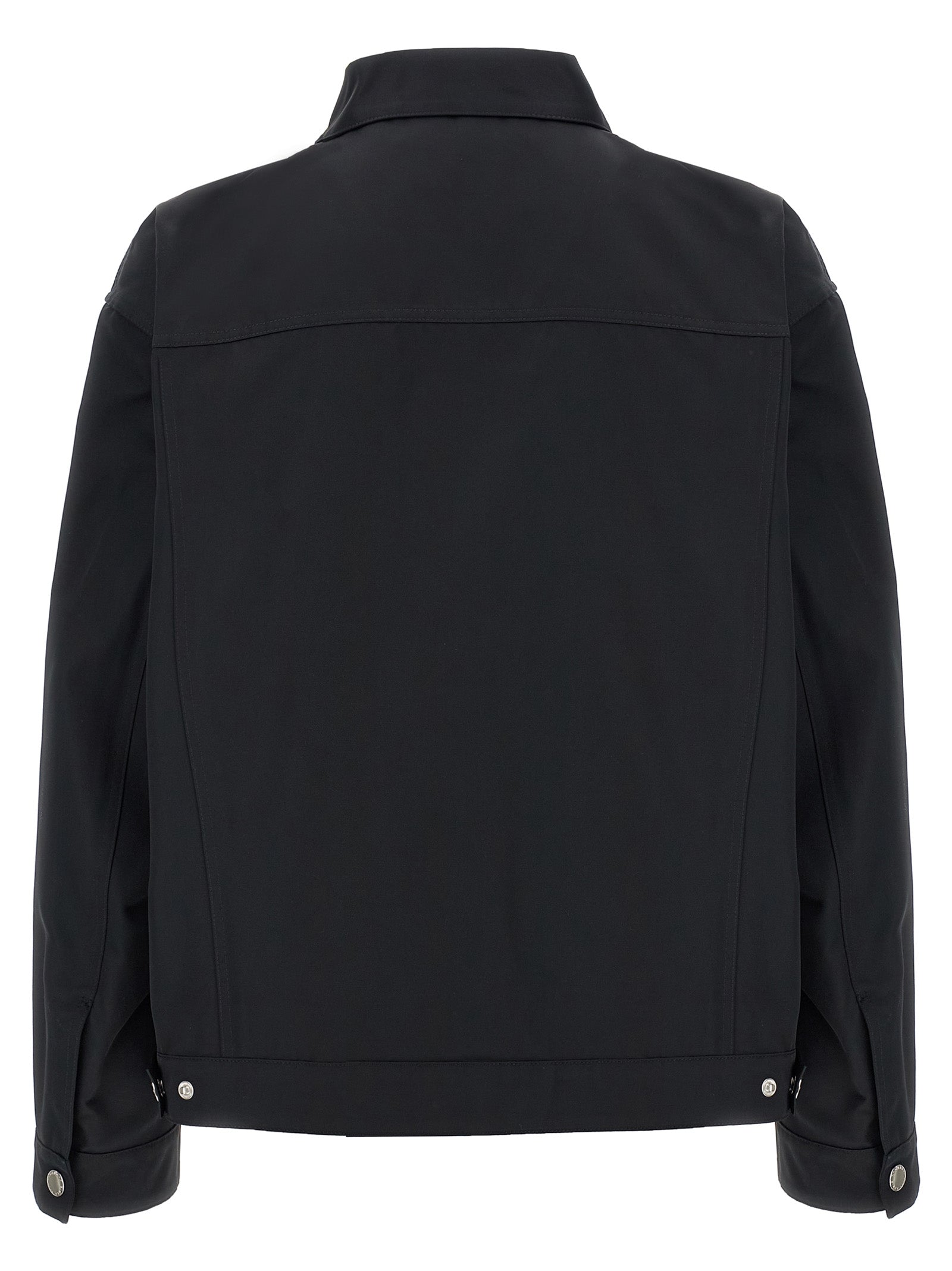 Black Polyester Full-Length Jacket