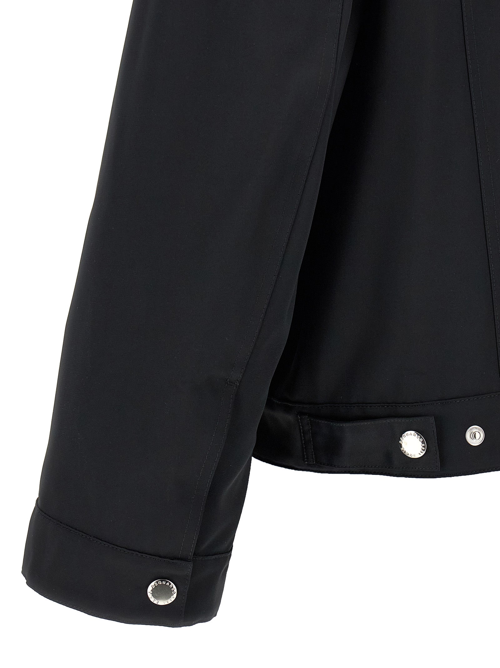Black Polyester Full-Length Jacket