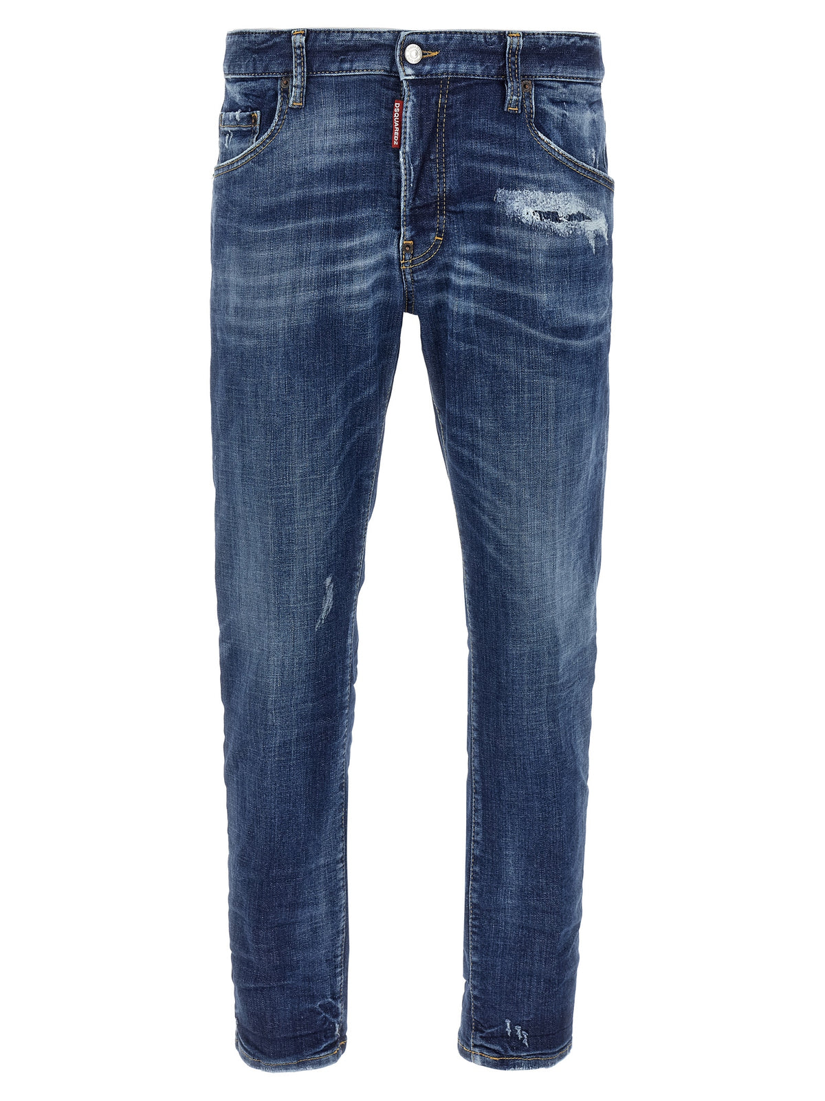 Blue Cotton Skinny Jeans