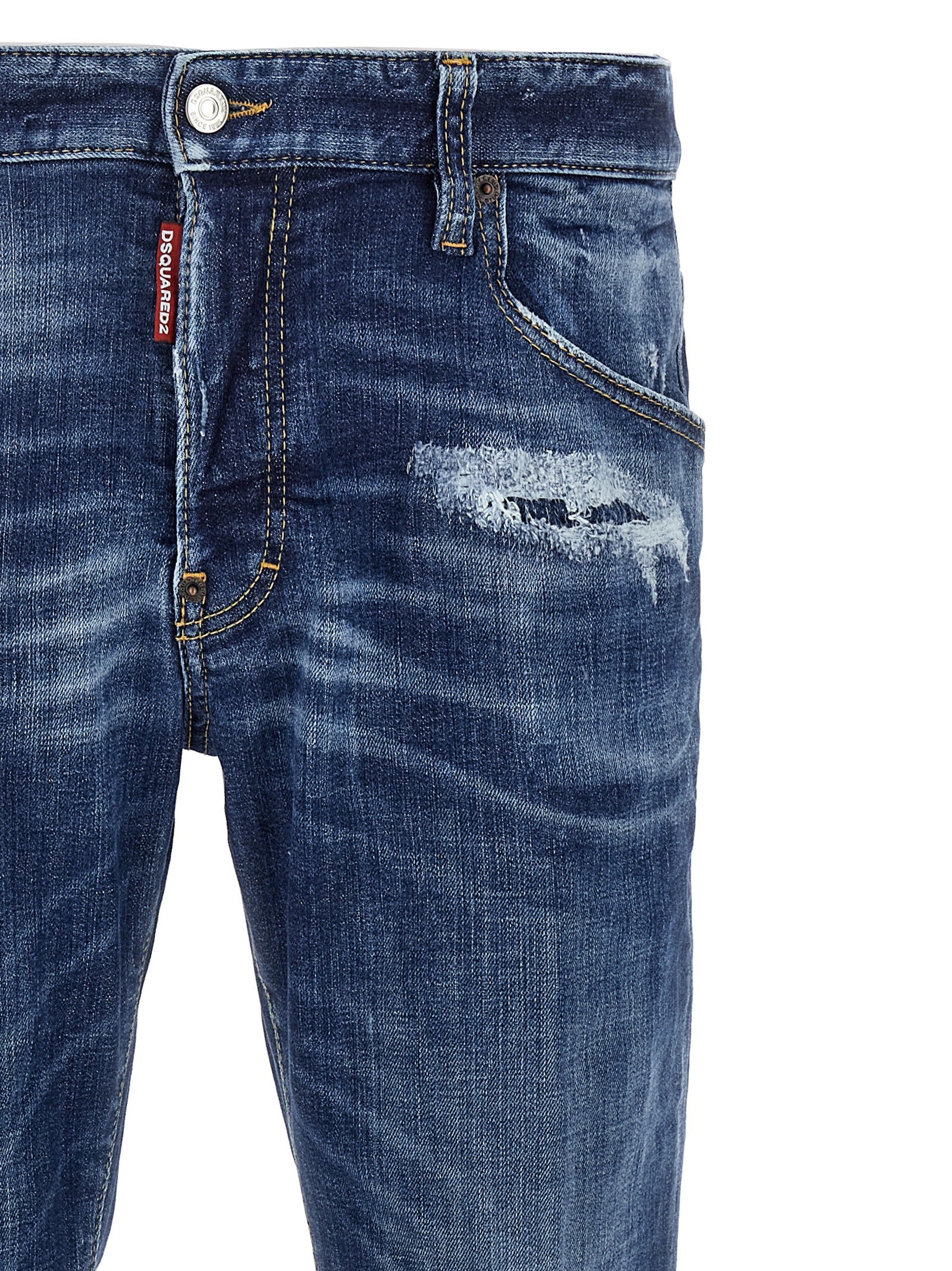 Blue Cotton Skinny Jeans