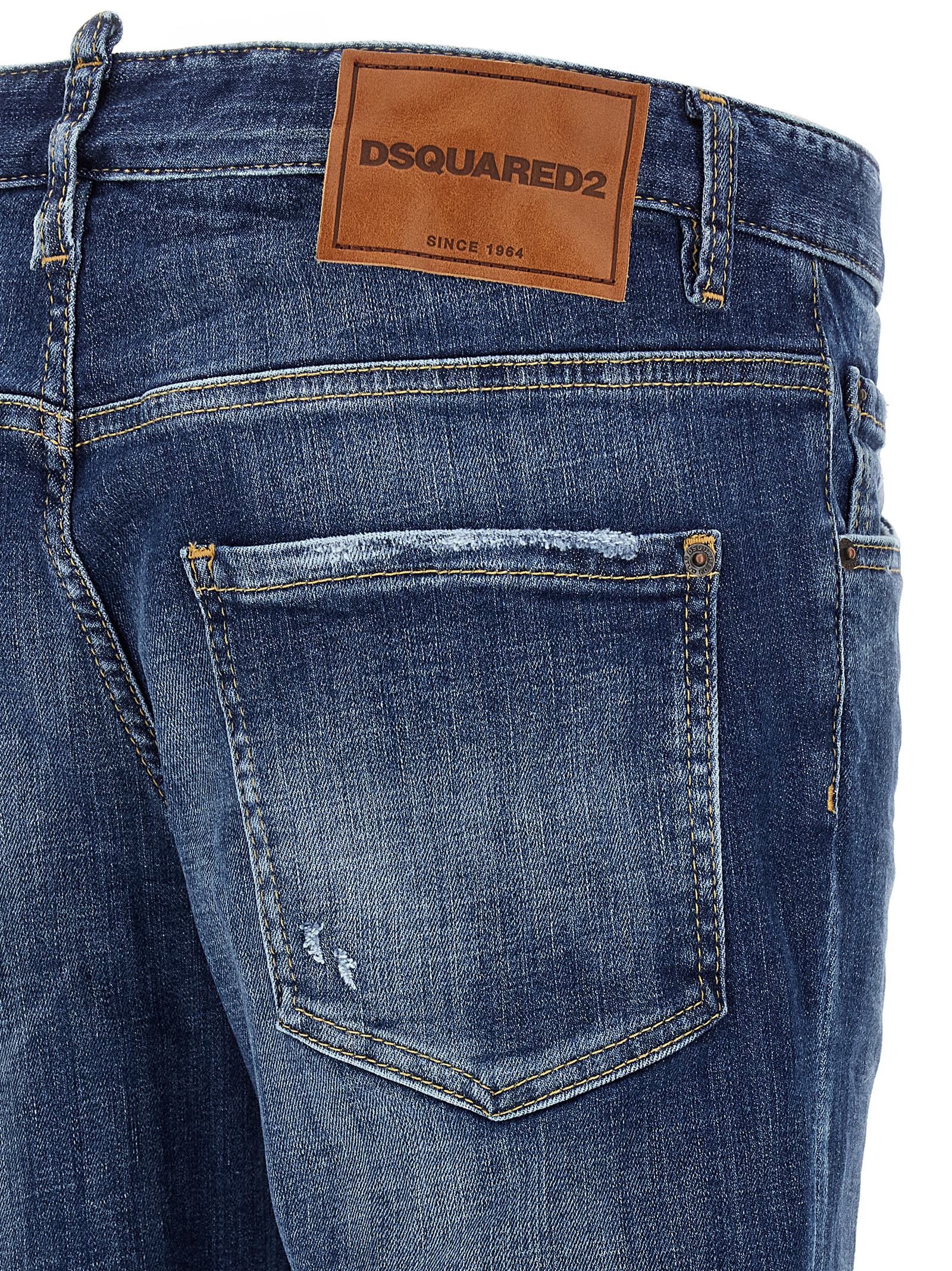 Blue Cotton Skinny Jeans