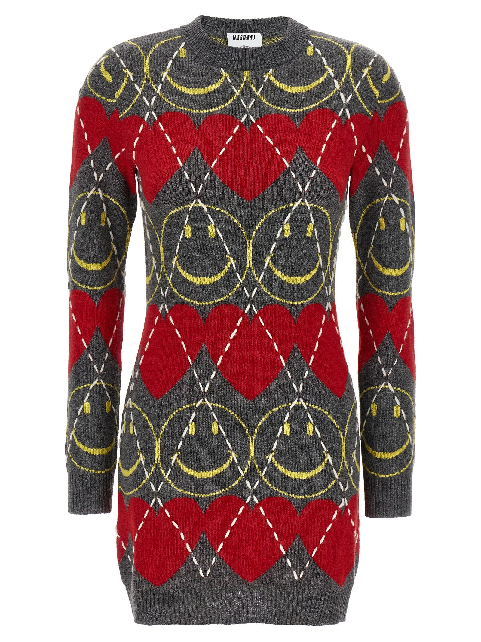 Multicolor Wool Short Dress