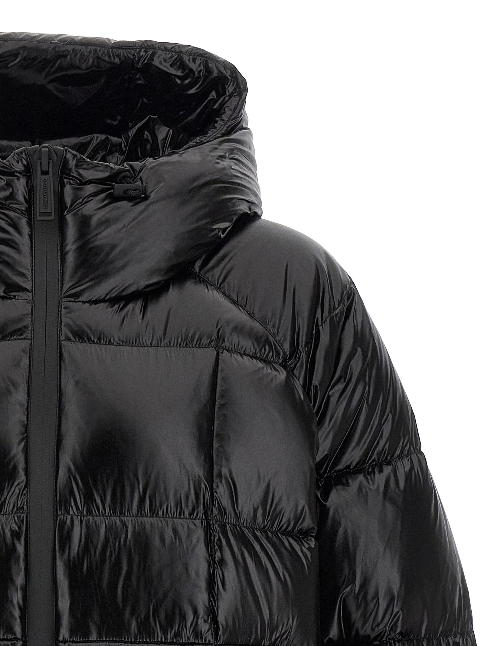 Black Polyamide Full-Length Jacket