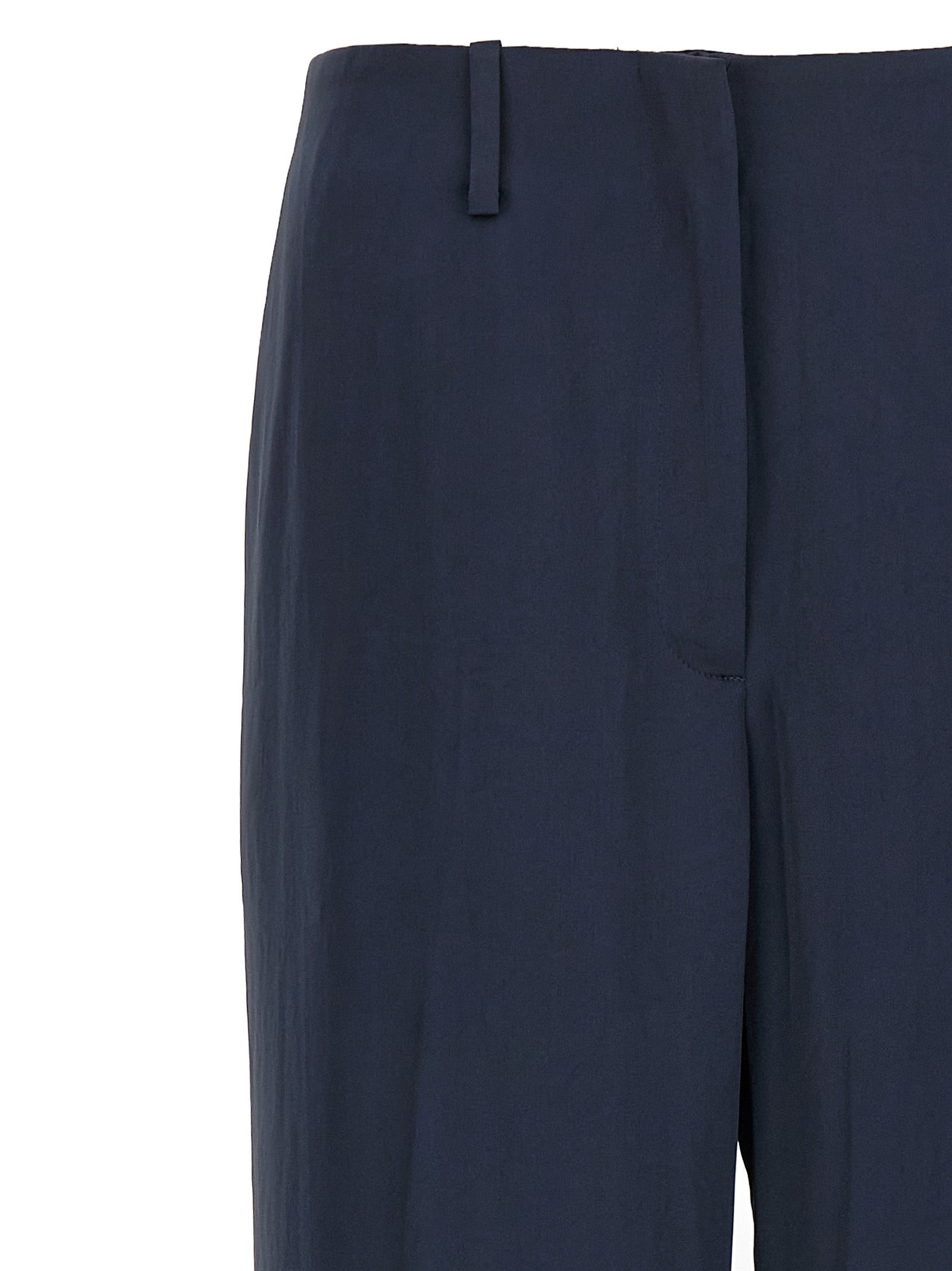 Blue Polyester Casual Pants